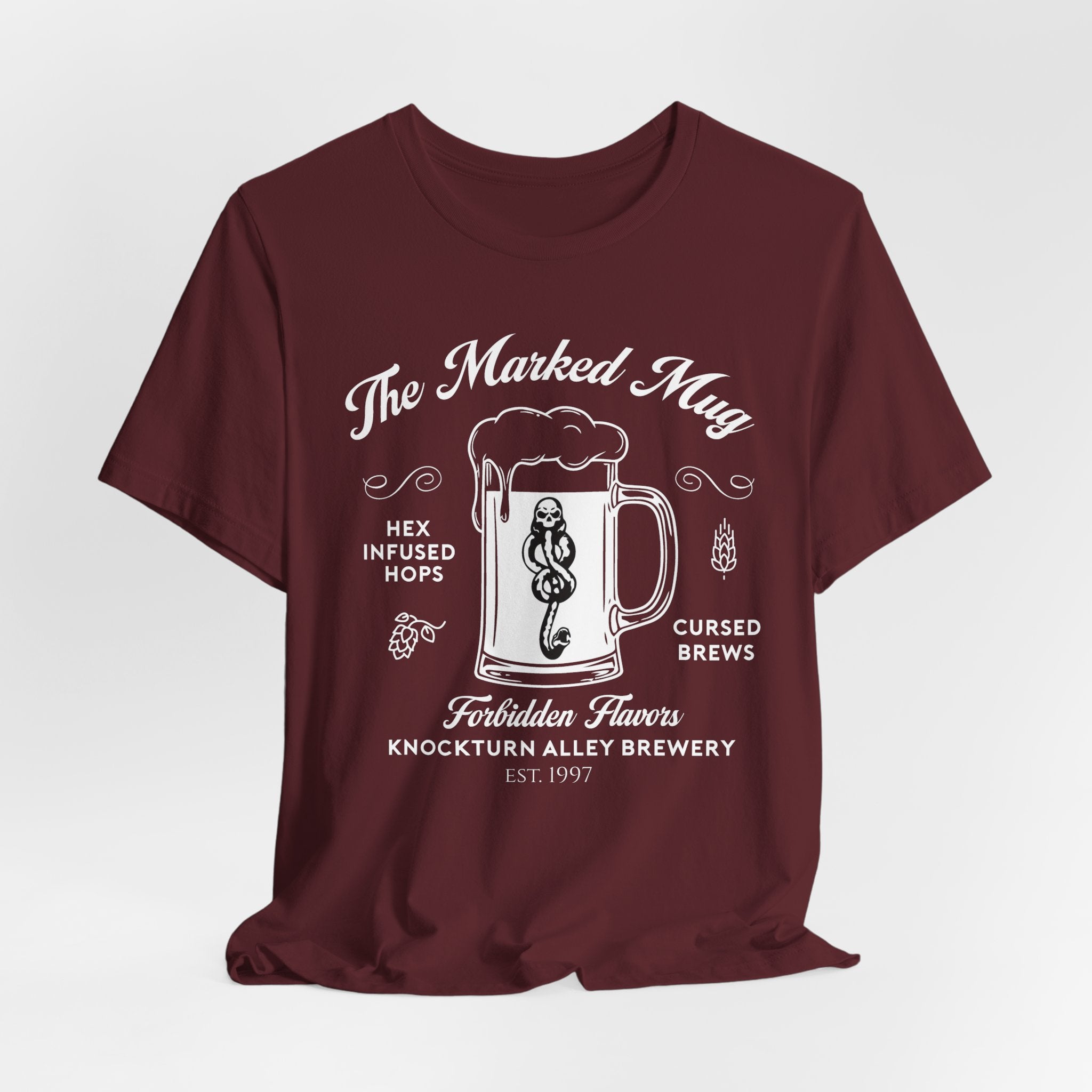 The Marked Mug Shirt | Knockturn Alley Brewery Tee | Dark Wizard Pub Design
