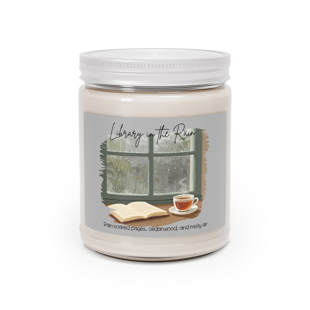 Library in the Rain Candle- Bookish Rainy Day Soy Candle for Readers