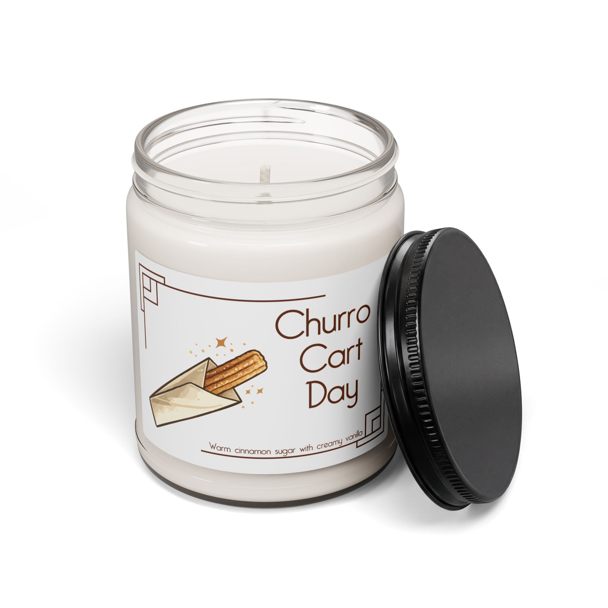 Churro Cart Day- Cinnamon Vanilla Soy Candle, Park Day Scent