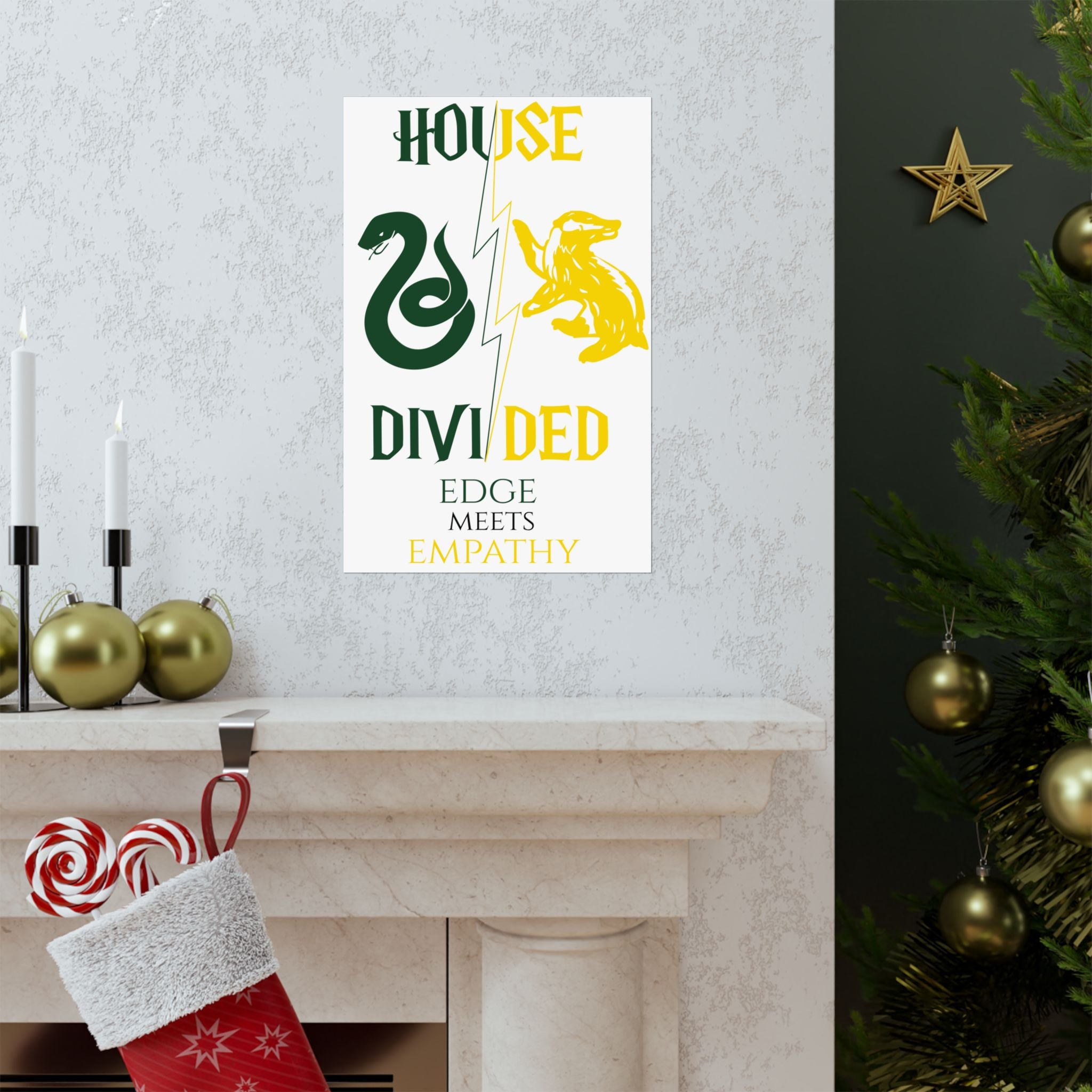 House Divided Rivalry Poster- Serpent + Badger 11x17 Wall Art