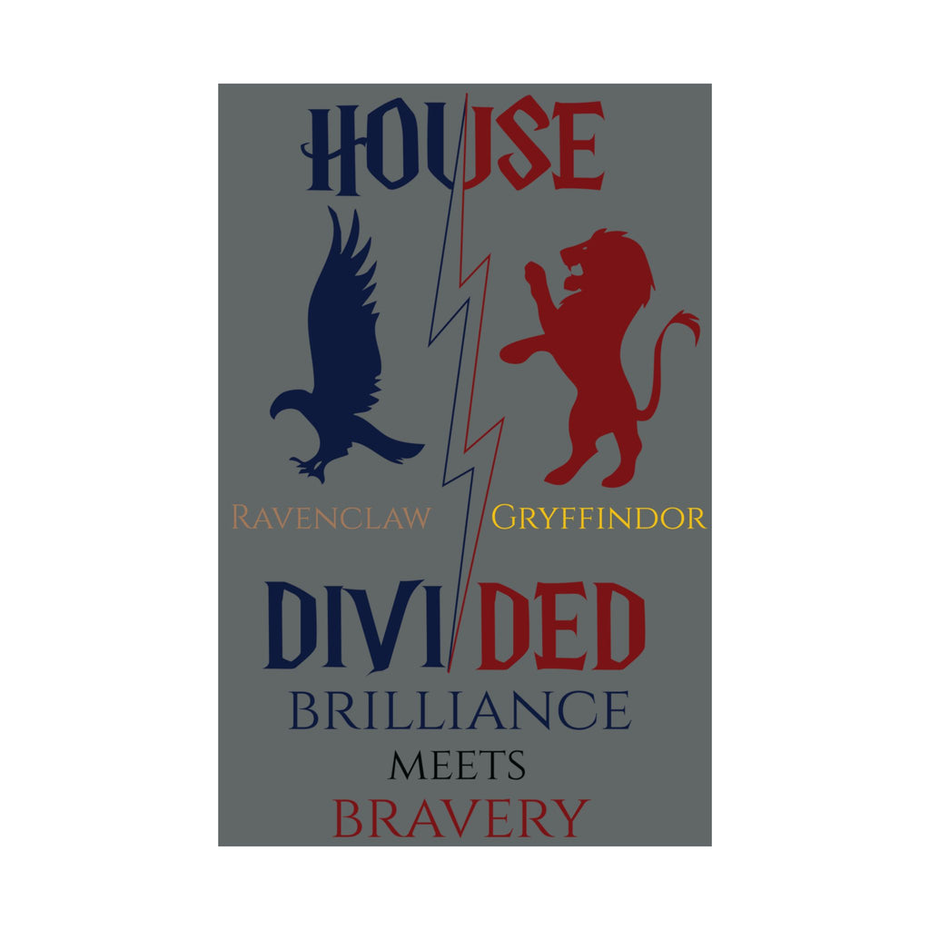 House Divided Poster – Ravenclaw x Gryffindor | Magical House Wall Art