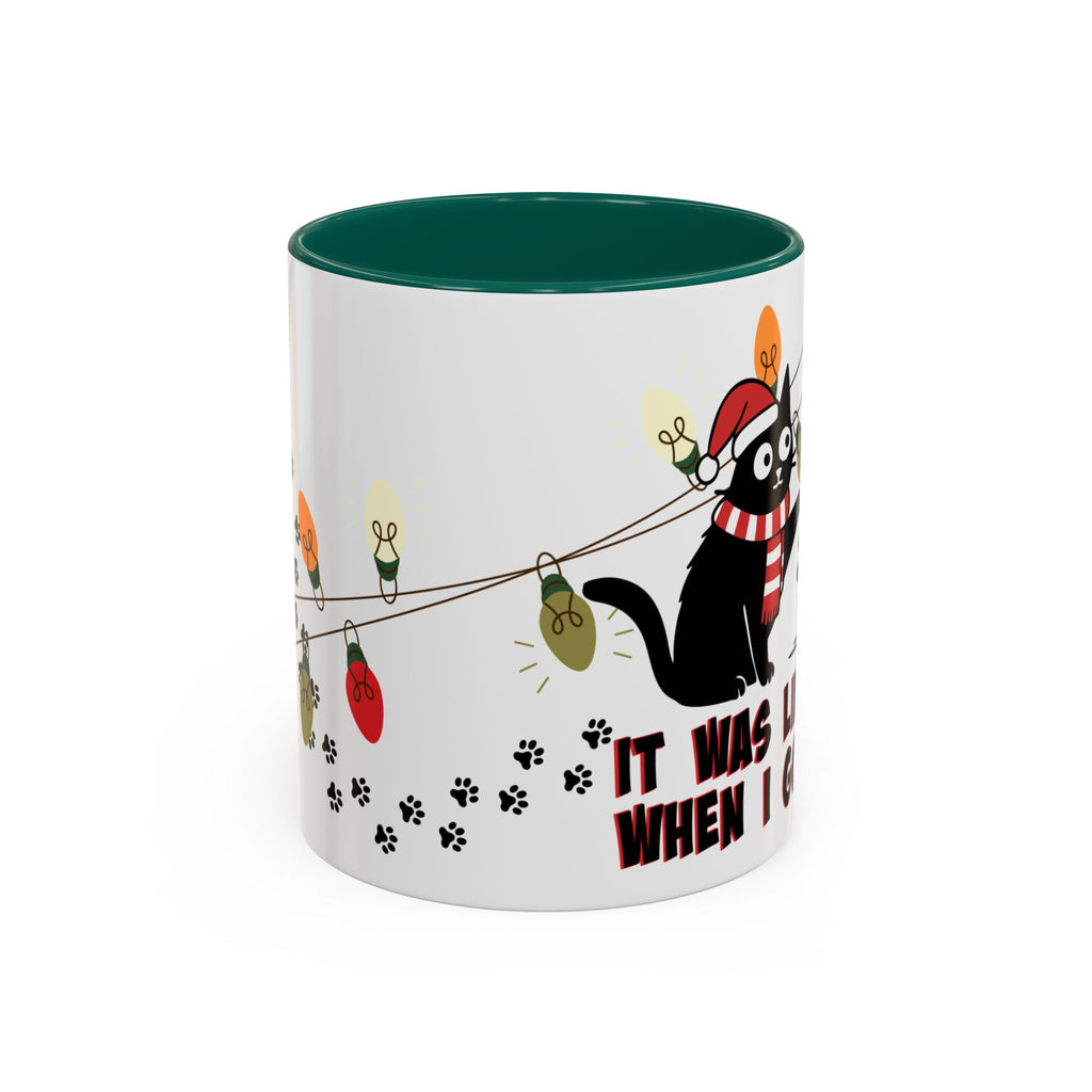 It Was Like This When I Got Here Cat Christmas Mug- 11oz Funny Black Cat Coffee Mug