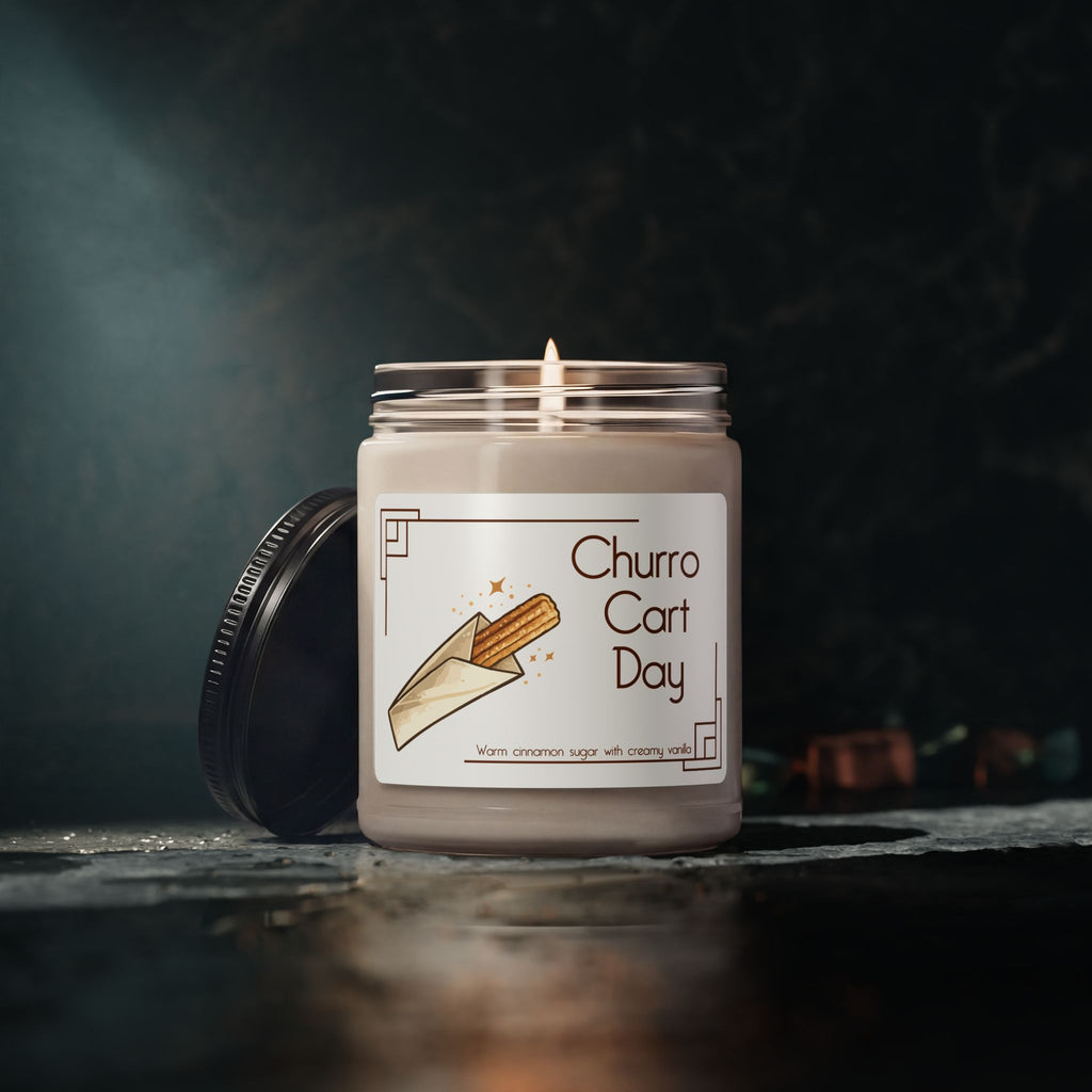 Churro Cart Day- Cinnamon Vanilla Soy Candle, Park Day Scent
