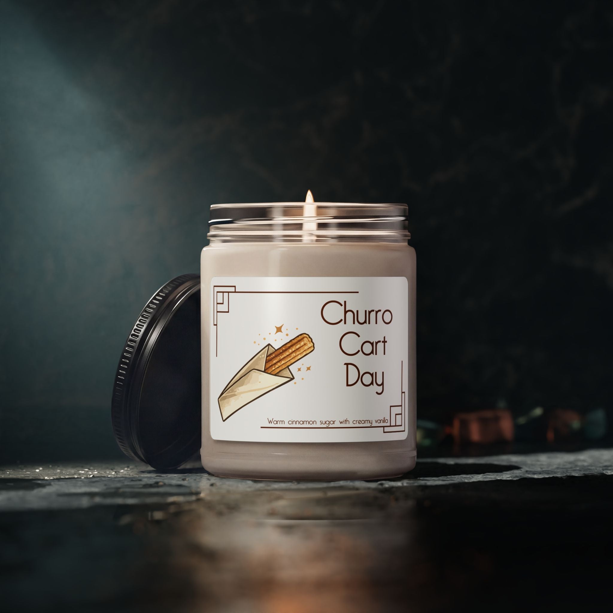 Churro Cart Day- Cinnamon Vanilla Soy Candle, Park Day Scent