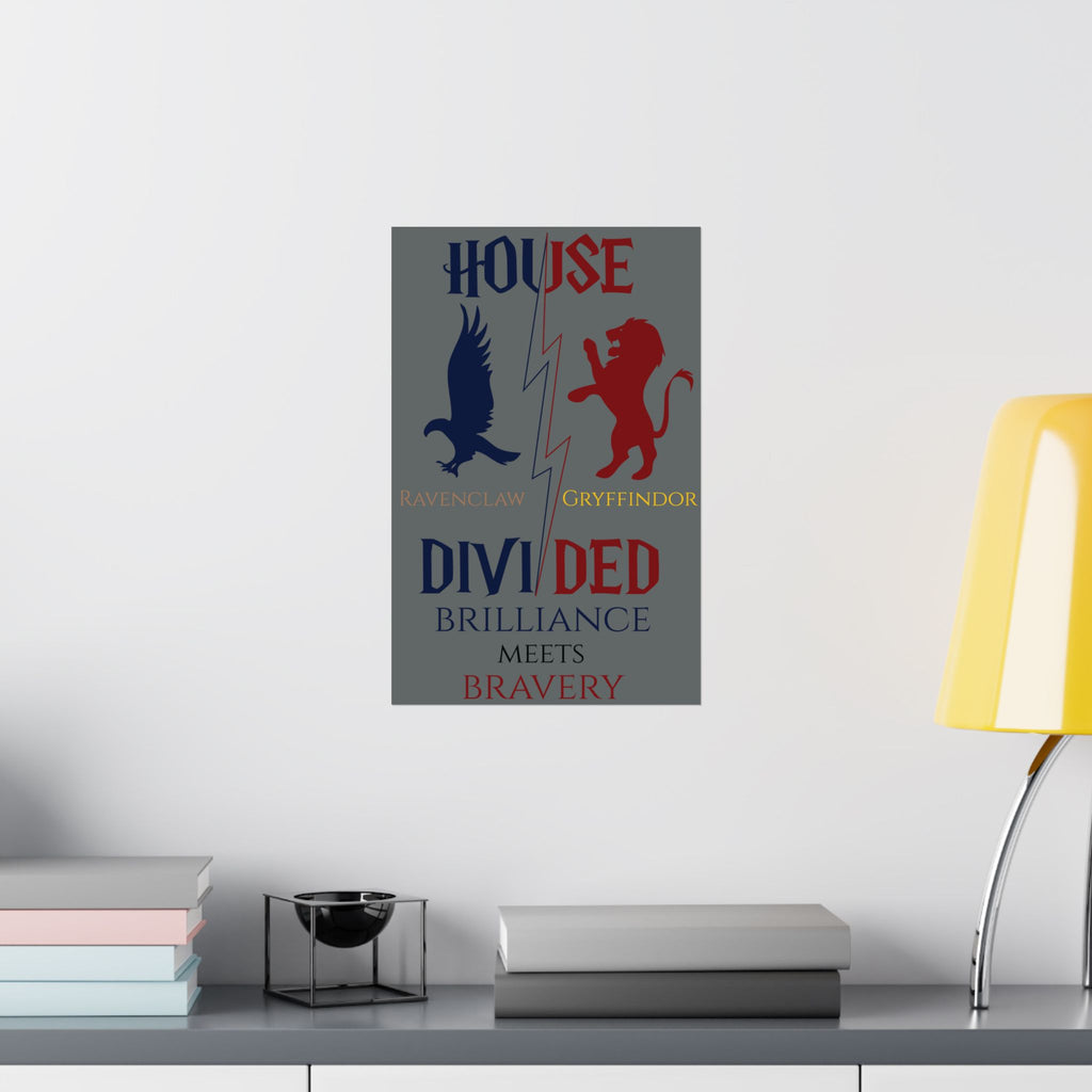 House Divided Poster – Ravenclaw x Gryffindor | Magical House Wall Art