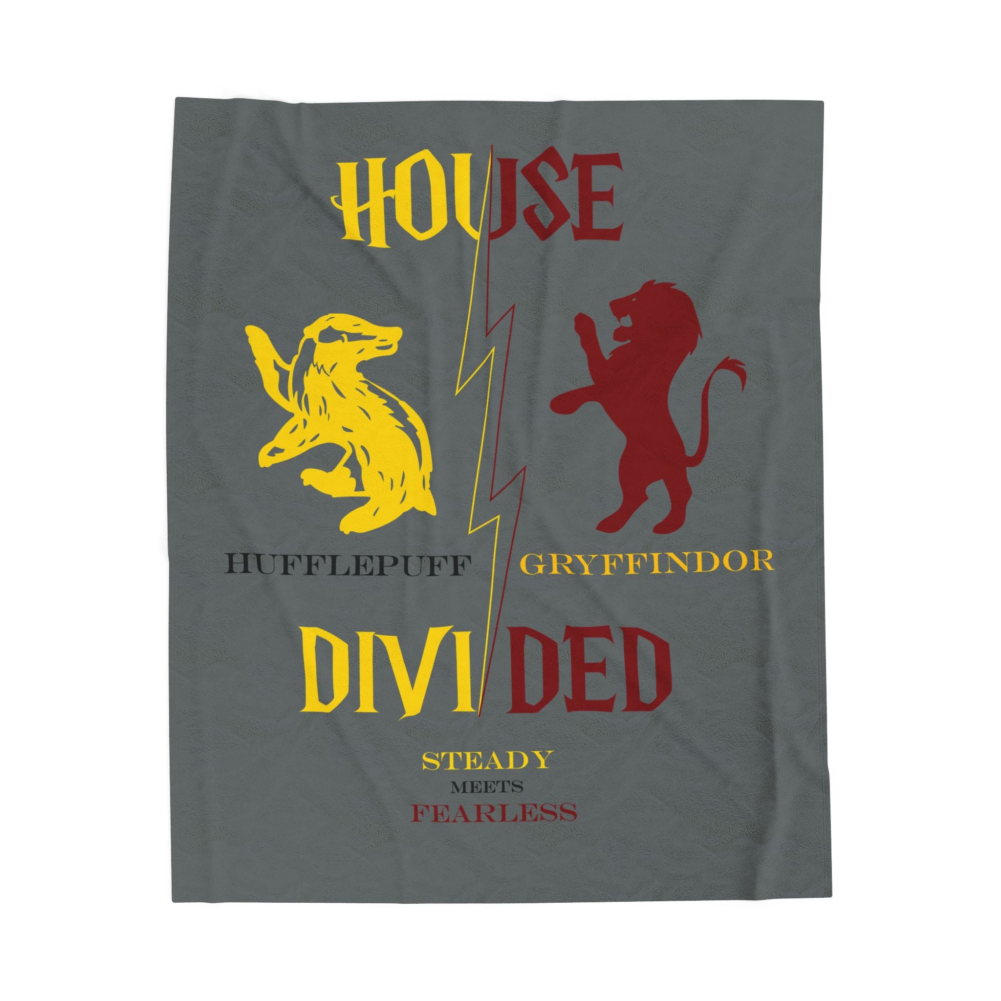Hufflepuff Gryffindor House Divided Blanket | Steady Meets Fearless Throw