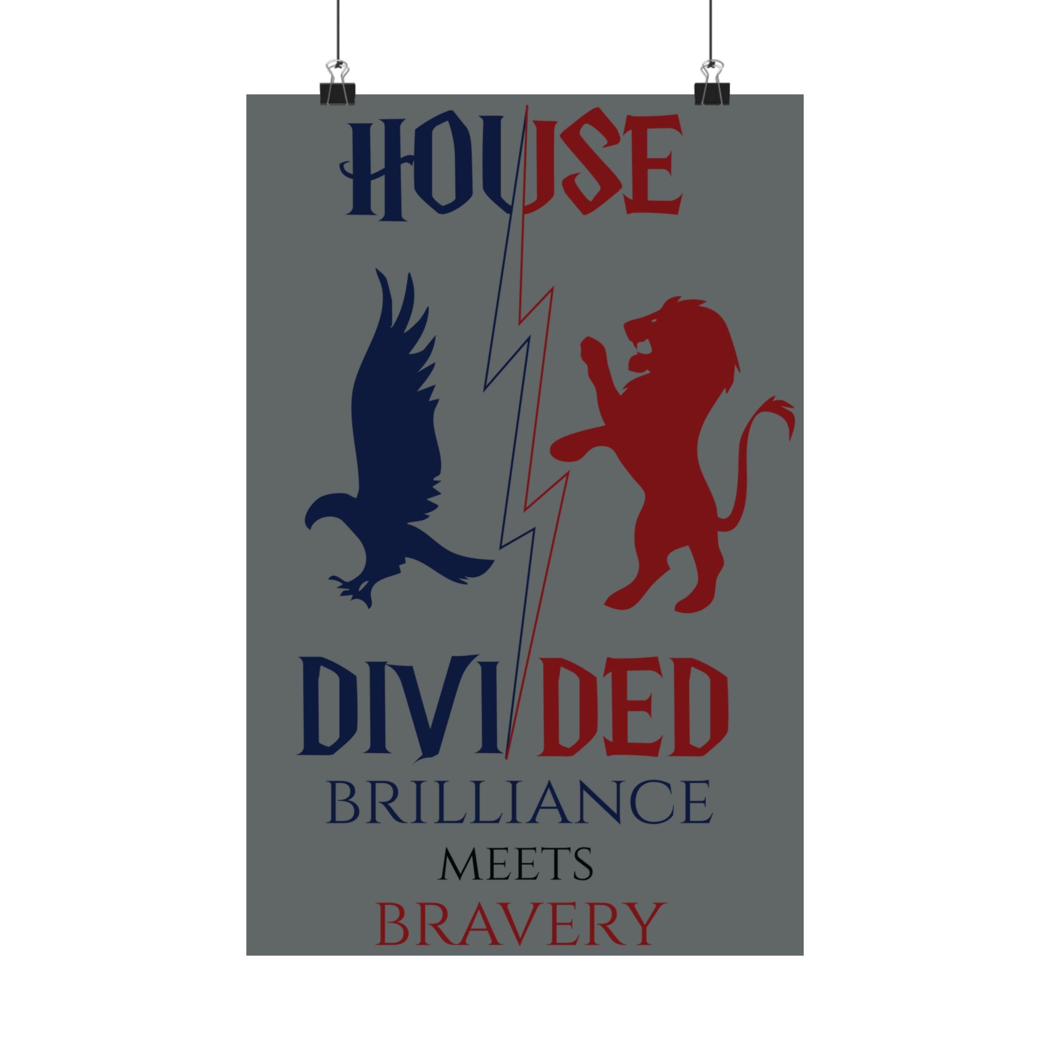 House Divided Rivalry Poster - Raven + Lion 11x17 Wall Art
