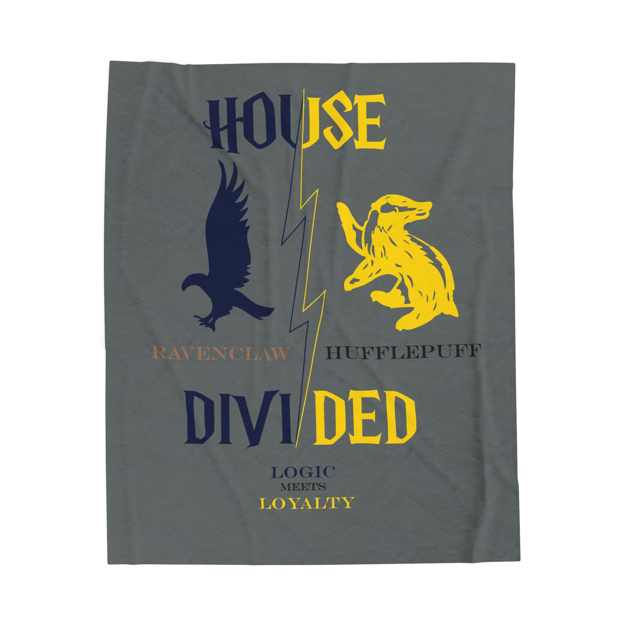 Ravenclaw Hufflepuff House Divided Blanket | Logic Meets Loyalty Throw