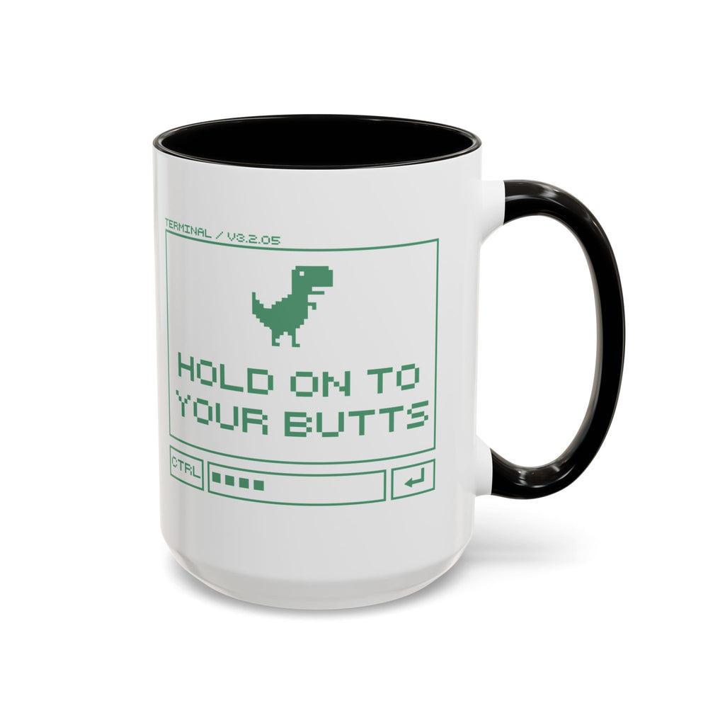 Hold On To Your Butts Pixel Dino Mug
