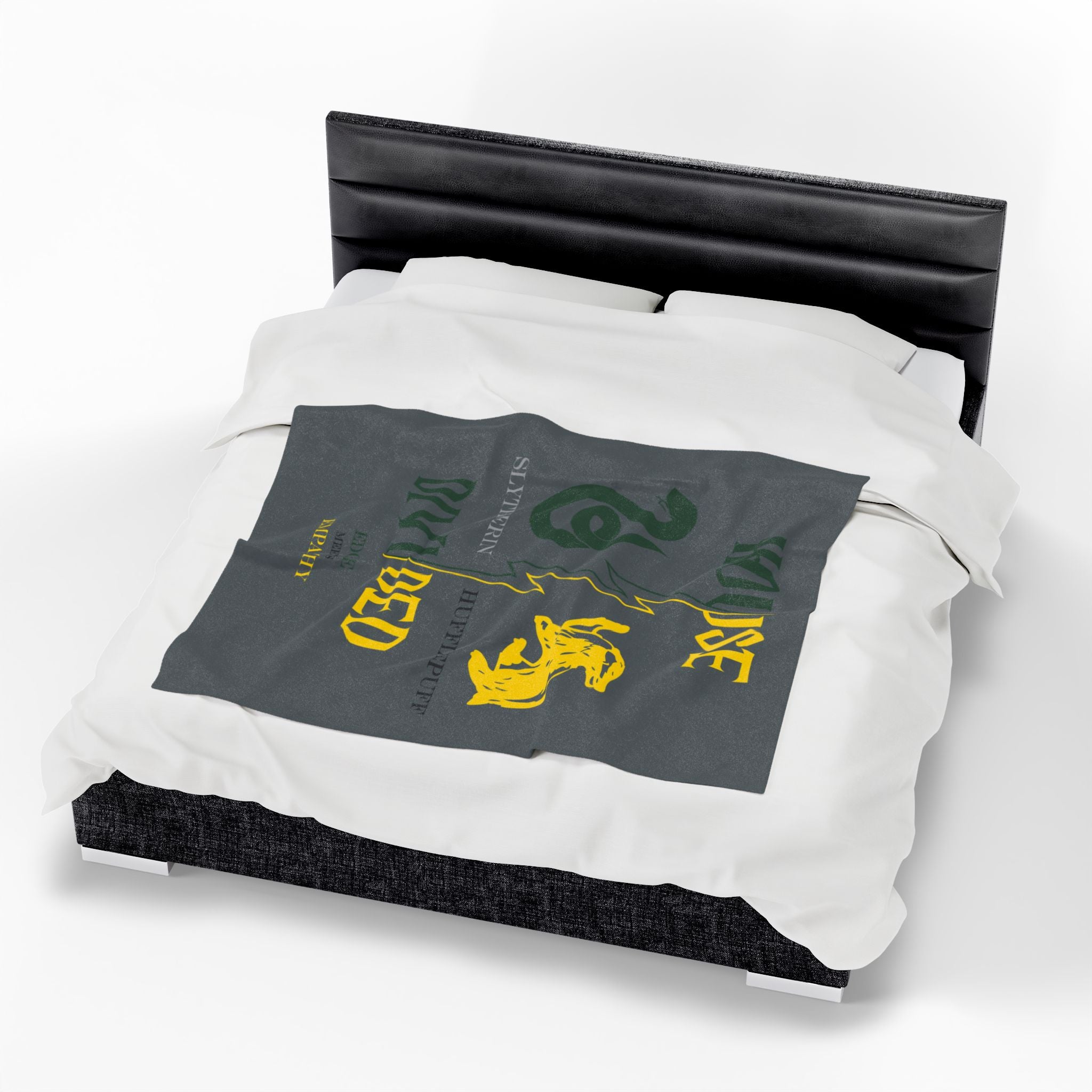 Slytherin Hufflepuff House Divided Blanket | Edge Meets Empathy Throw