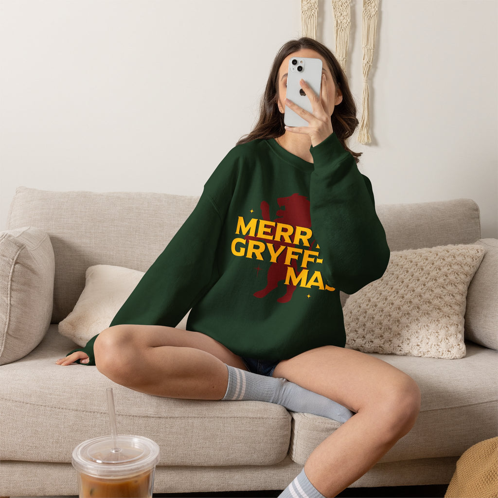 Merry Gryff-mas Crewneck Sweatshirt- Wizard Christmas Sweatshirt