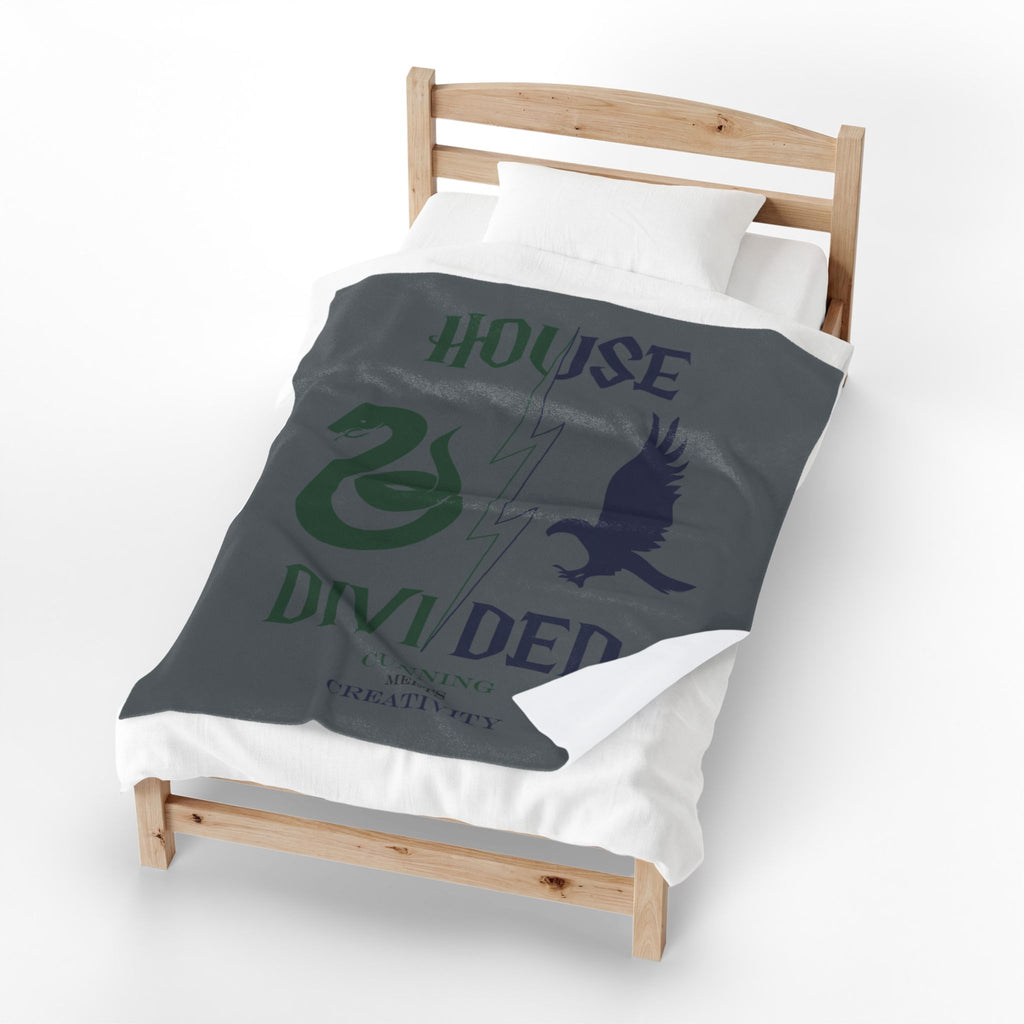 House Divided Serpent + Raven Rivalry Blanket- Cunning Meets Creativity Wizardcore Cozy Throw (50x60)