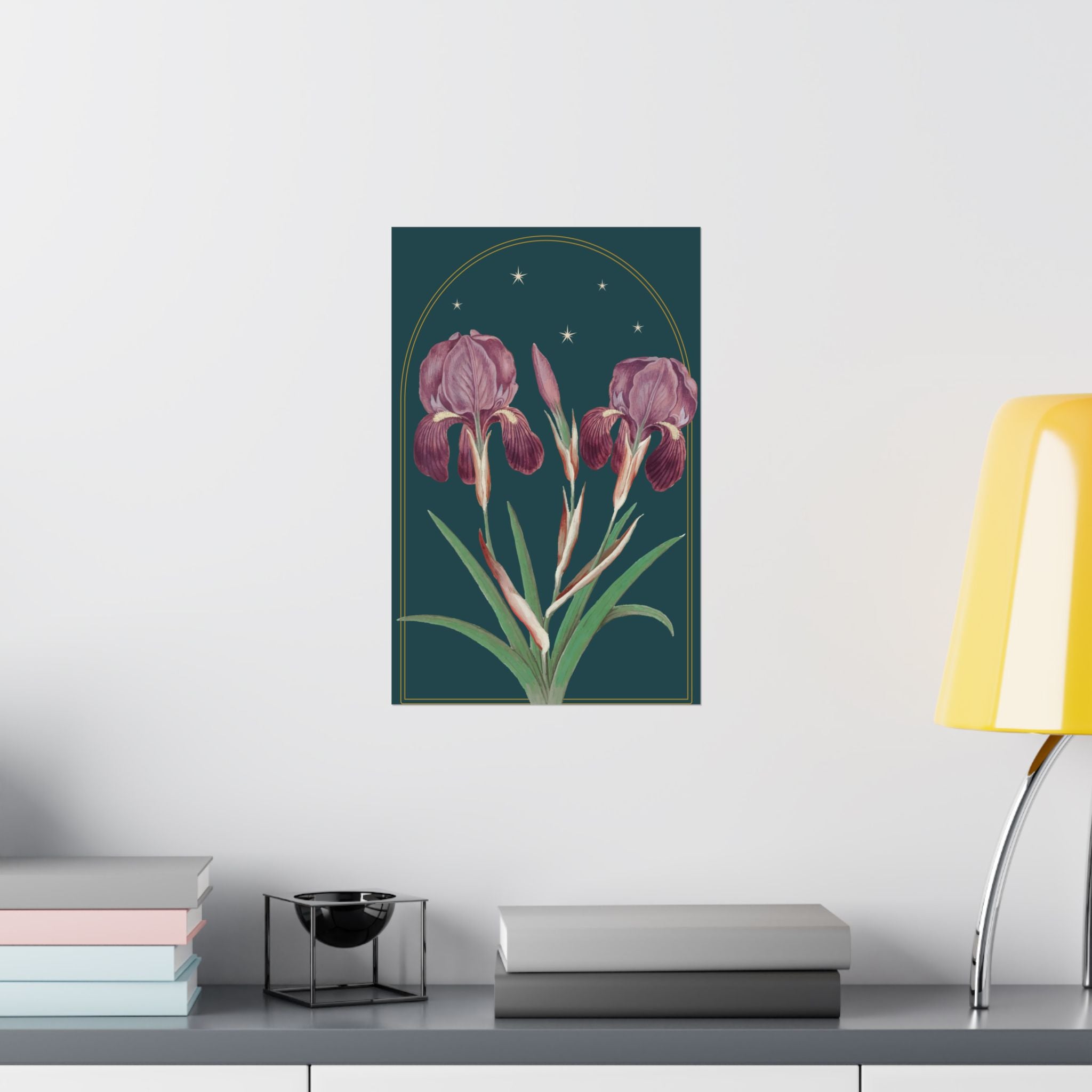 Iris Botanical Print- 11x17 Vintage Botanical Illustration Wall Art