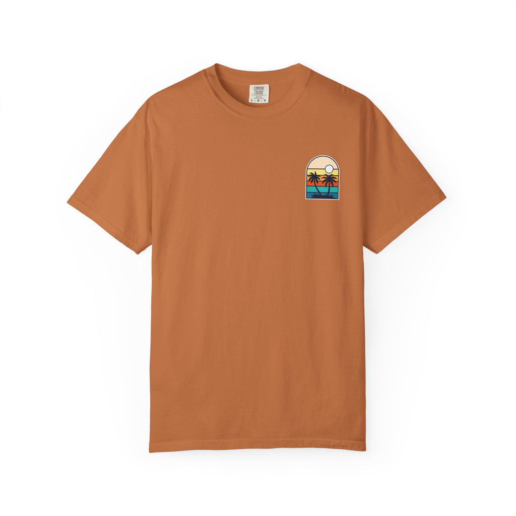 The Vibes Are Vibin Tee- Retro Palm Sunset, Beach Vibes Tee