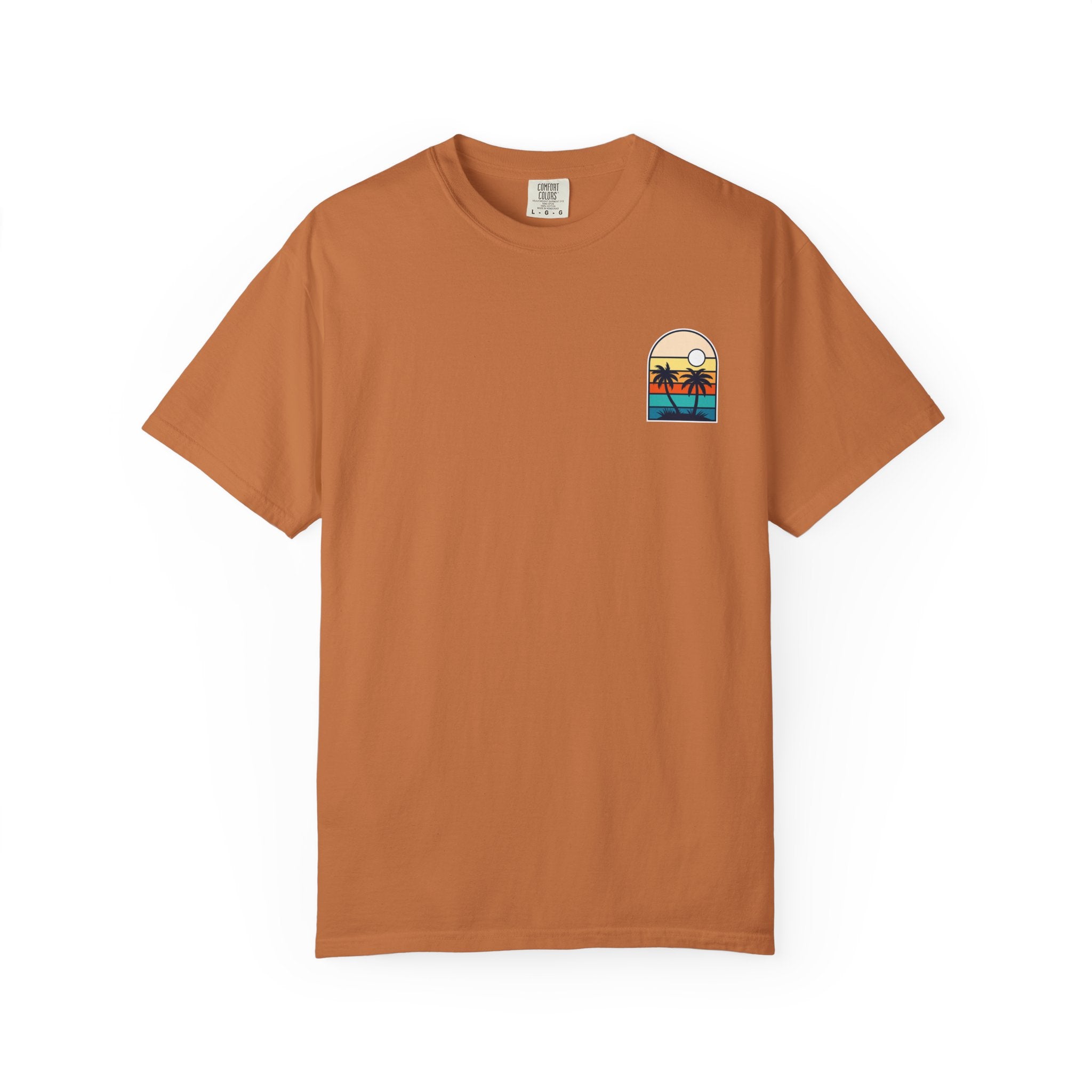 The Vibes Are Vibin Tee- Retro Palm Sunset, Beach Vibes Tee
