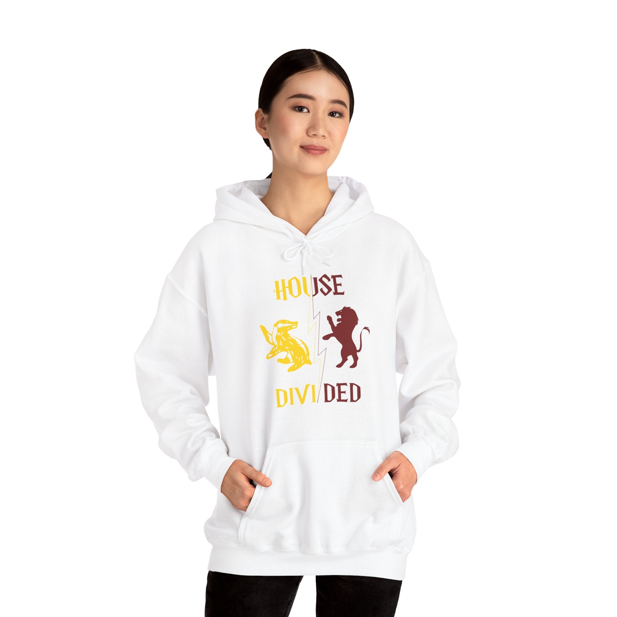 House Divided Rivalry Hoodie- Badger + Lion Wizardcore Couple Hoodie
