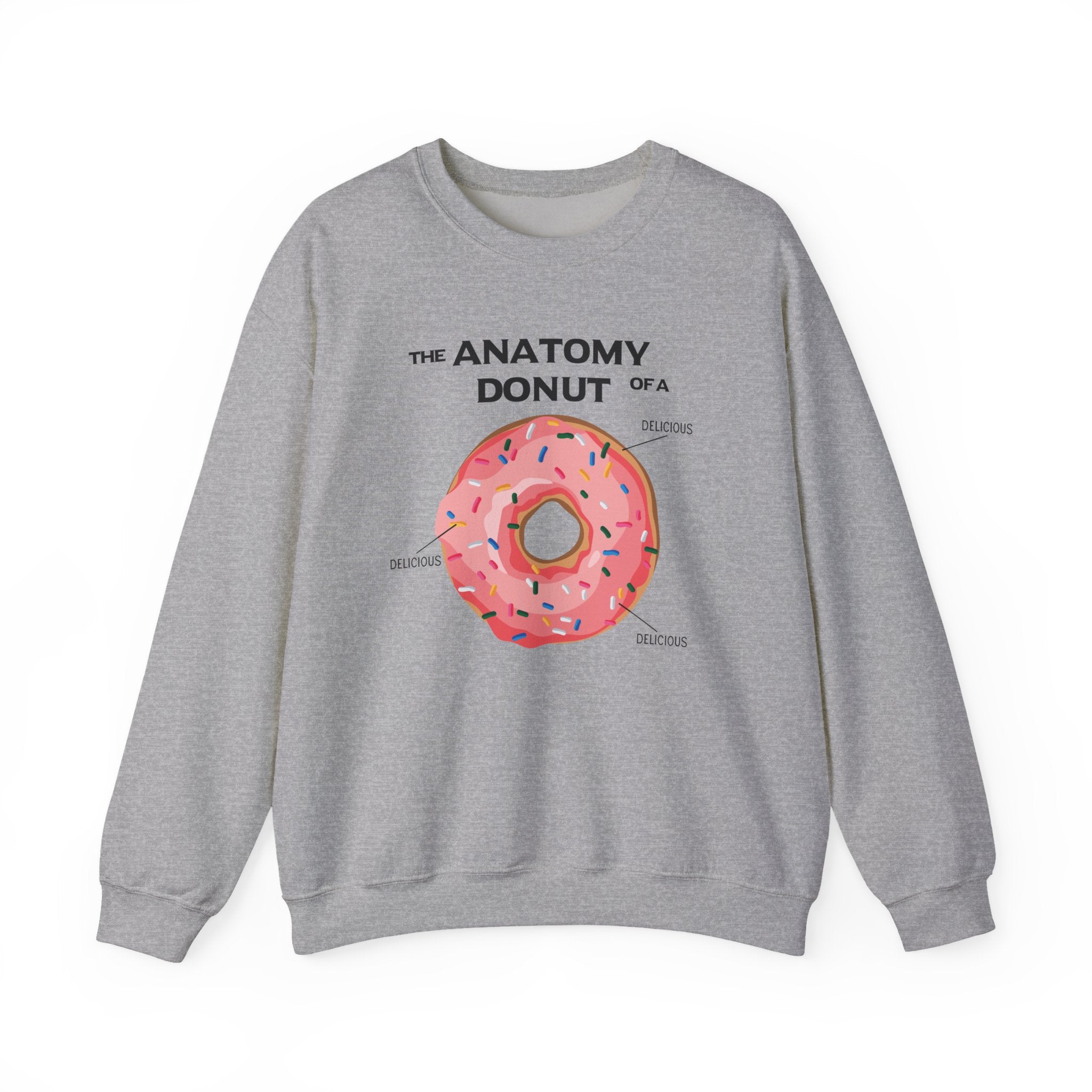 Anatomy of a Donut Crewneck Sweatshirt – Funny Foodie Comfort Sweatshirt