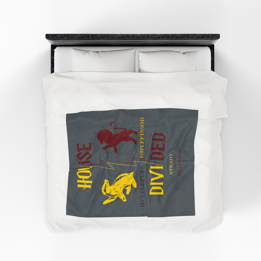 Hufflepuff Gryffindor House Divided Blanket | Steady Meets Fearless Throw