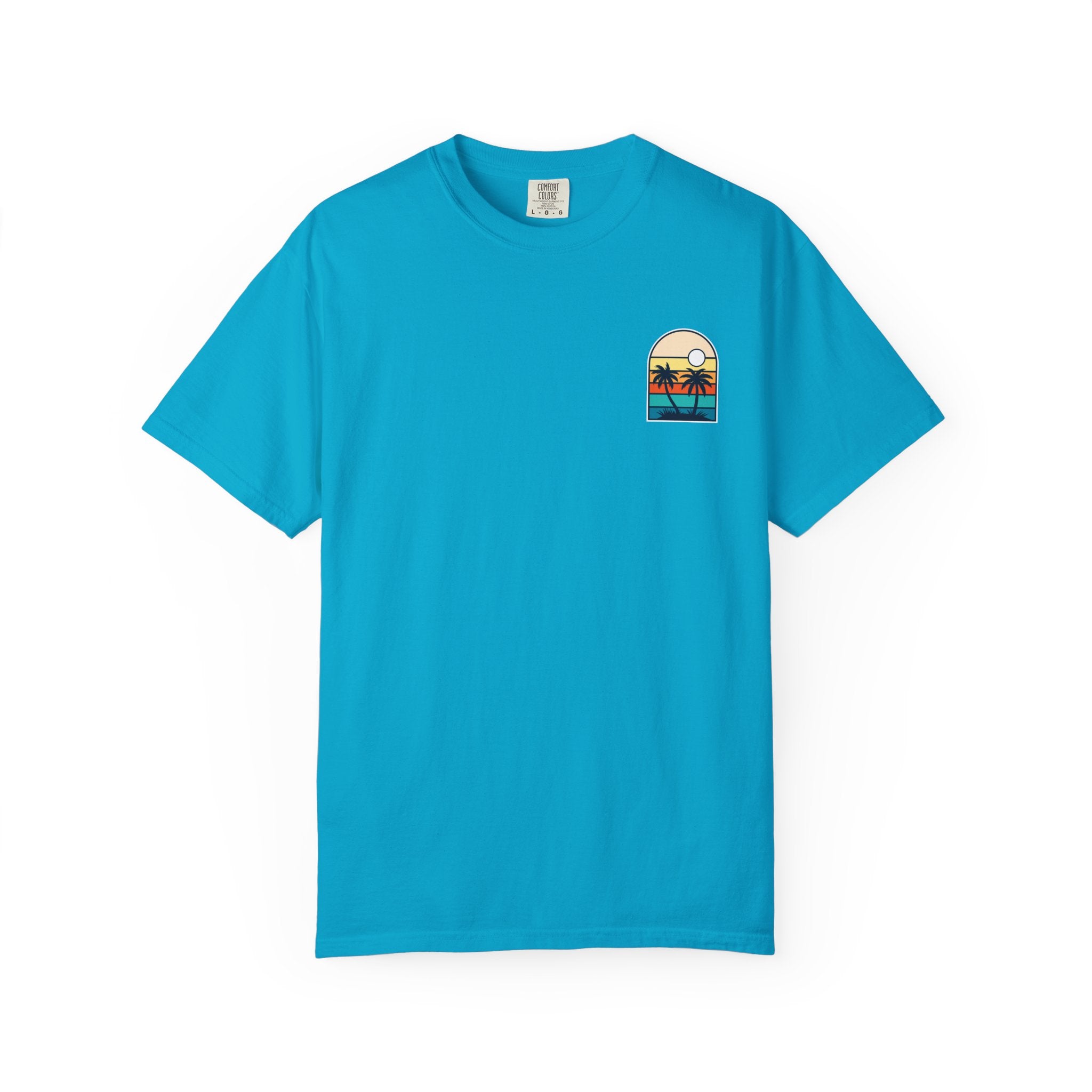 The Vibes Are Vibin Tee- Retro Palm Sunset, Beach Vibes Tee