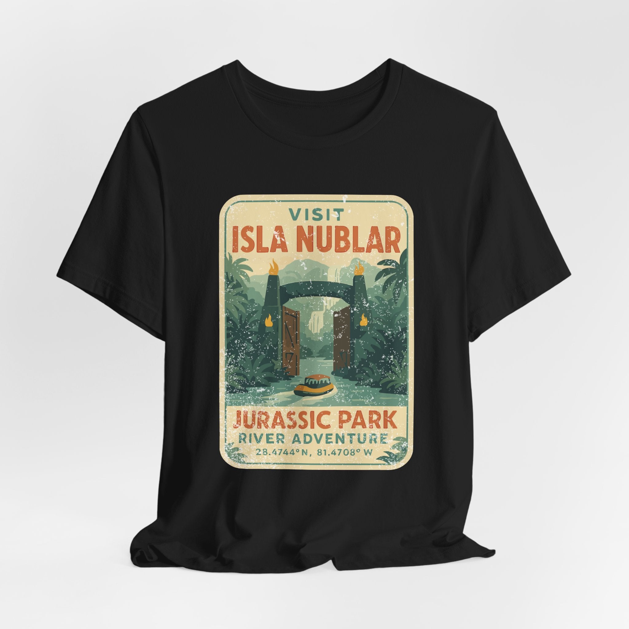 Visit Isla Nublar Shirt- River Adventure Ride Tee, Vintage Travel Poster Style