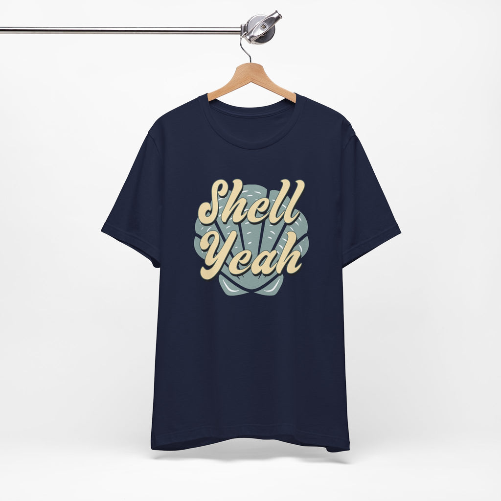 Shell Yeah Tee- Retro Seashell Beach Shirt