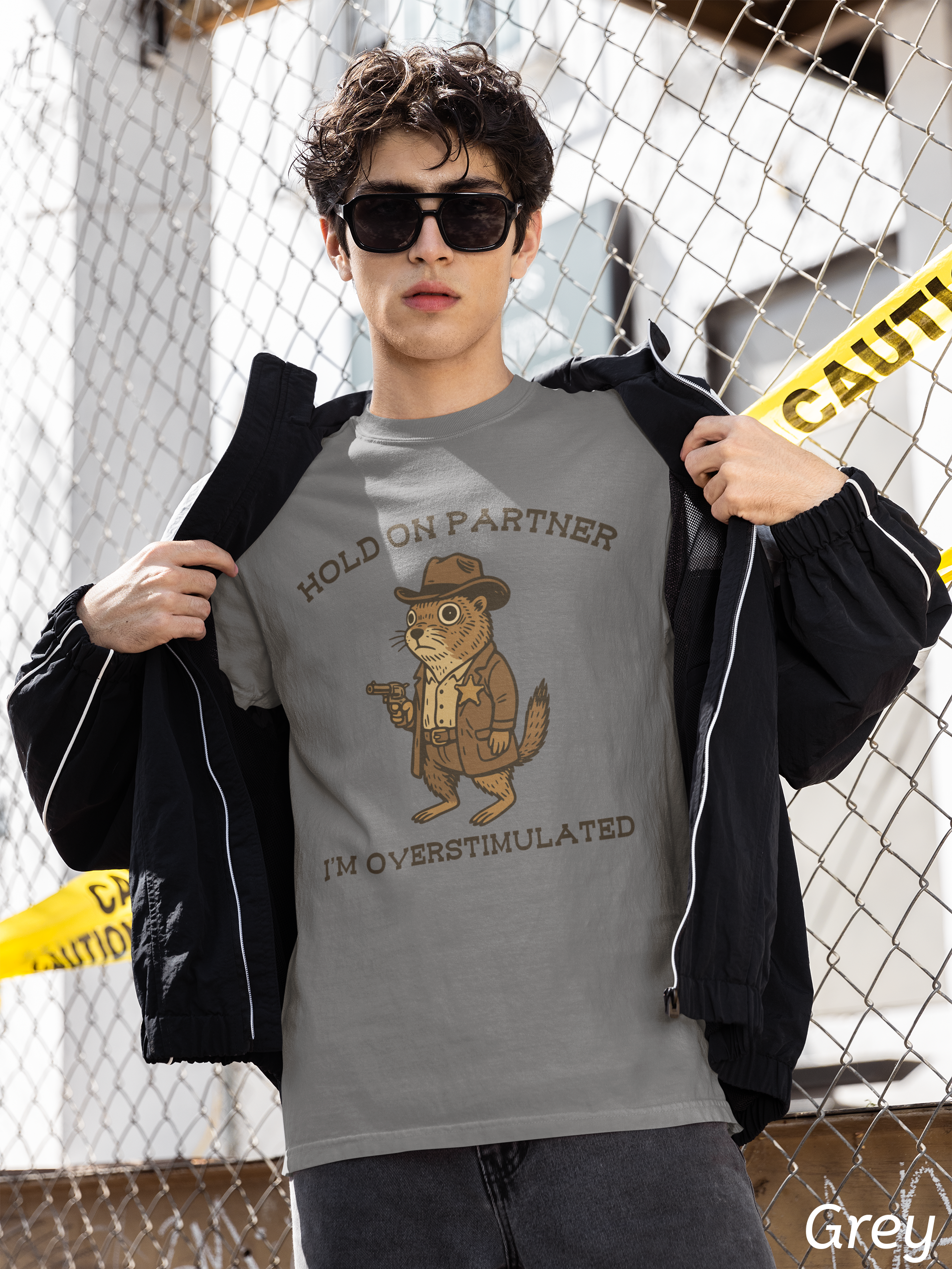 Hold On Partner, I’m Overstimulated Shirt – Funny Western Prairie Dog Tee