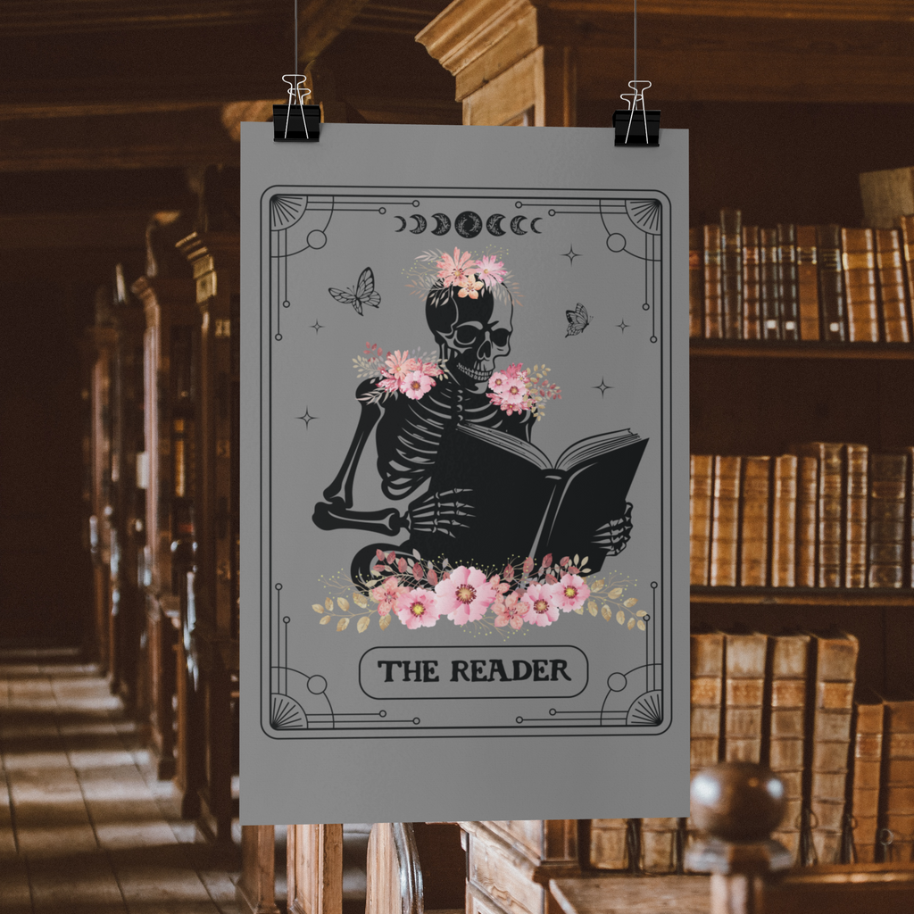 The Reader Poster – Gothic Book Lover Wall Art | Dark Academia Print