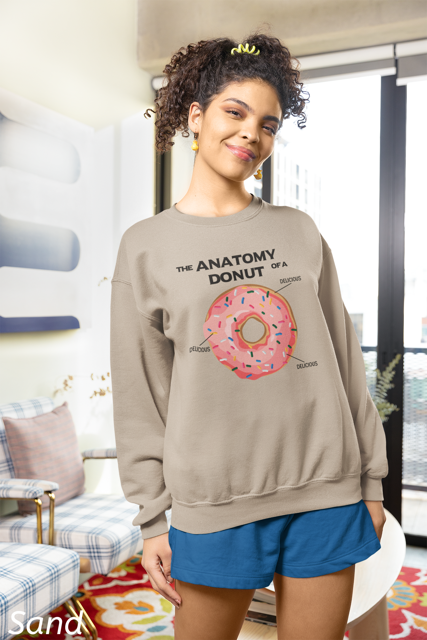 Anatomy of a Donut Crewneck Sweatshirt – Funny Foodie Comfort Sweatshirt