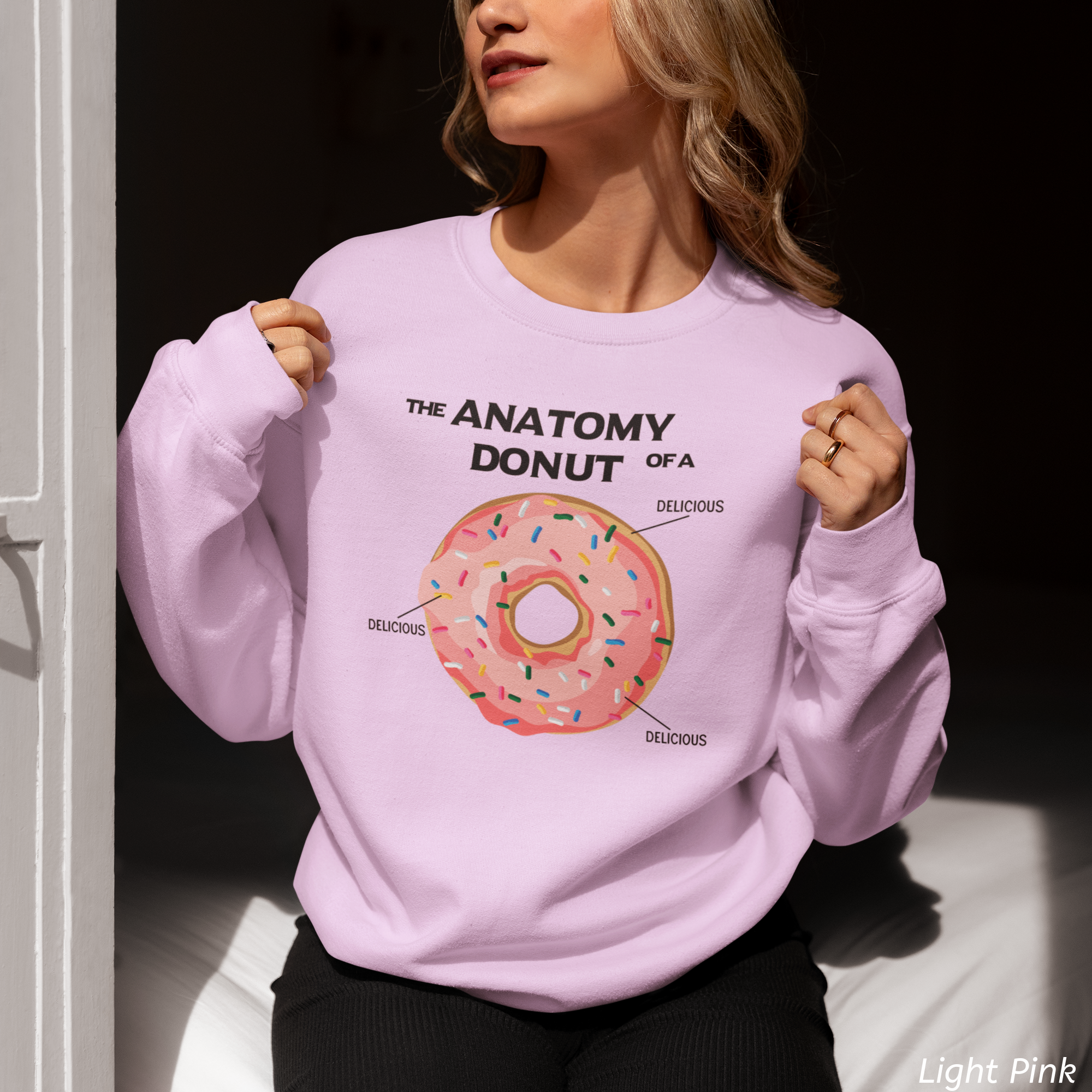 Anatomy of a Donut Crewneck Sweatshirt – Funny Foodie Comfort Sweatshirt