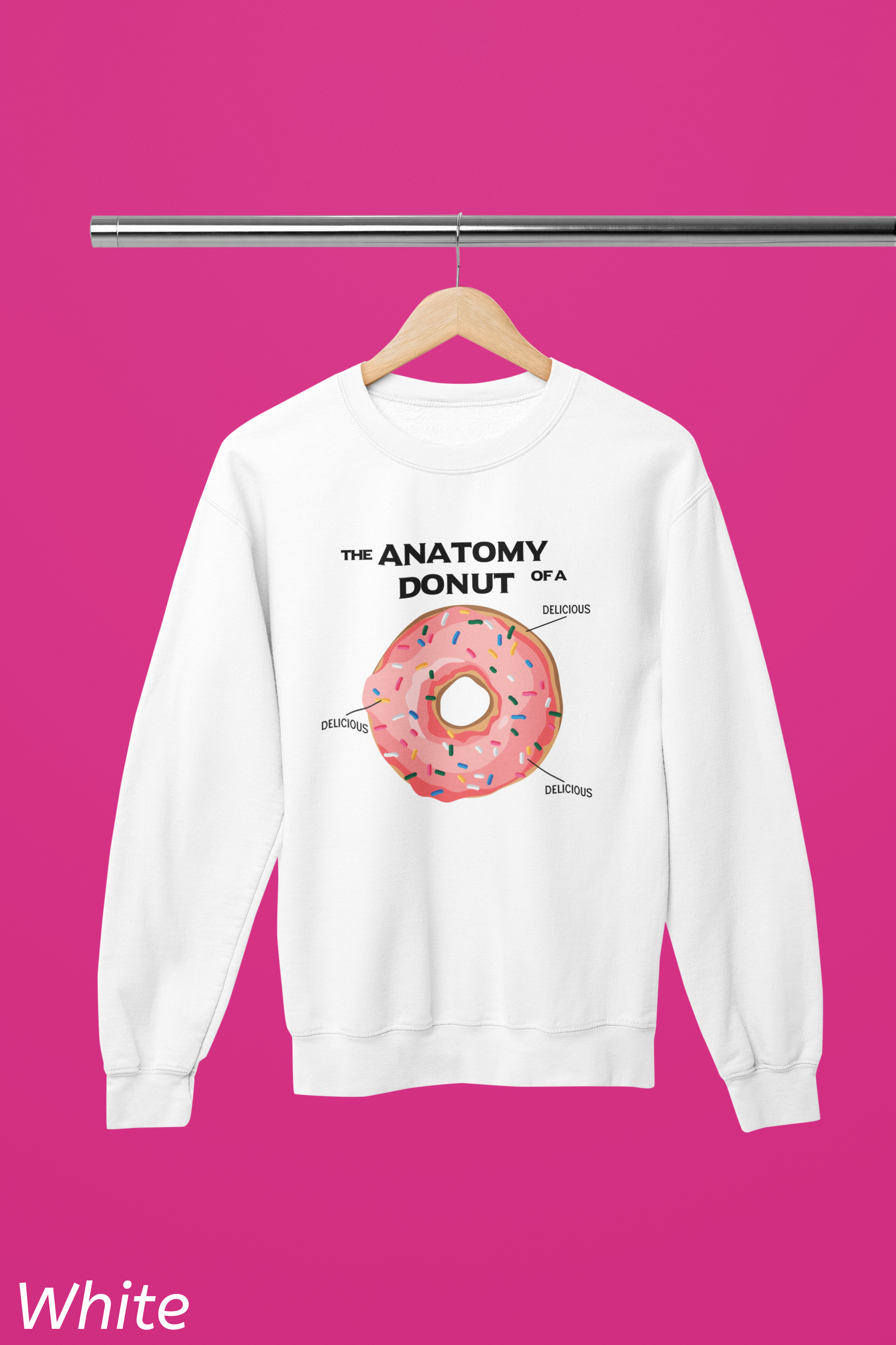 Anatomy of a Donut Crewneck Sweatshirt – Funny Foodie Comfort Sweatshirt