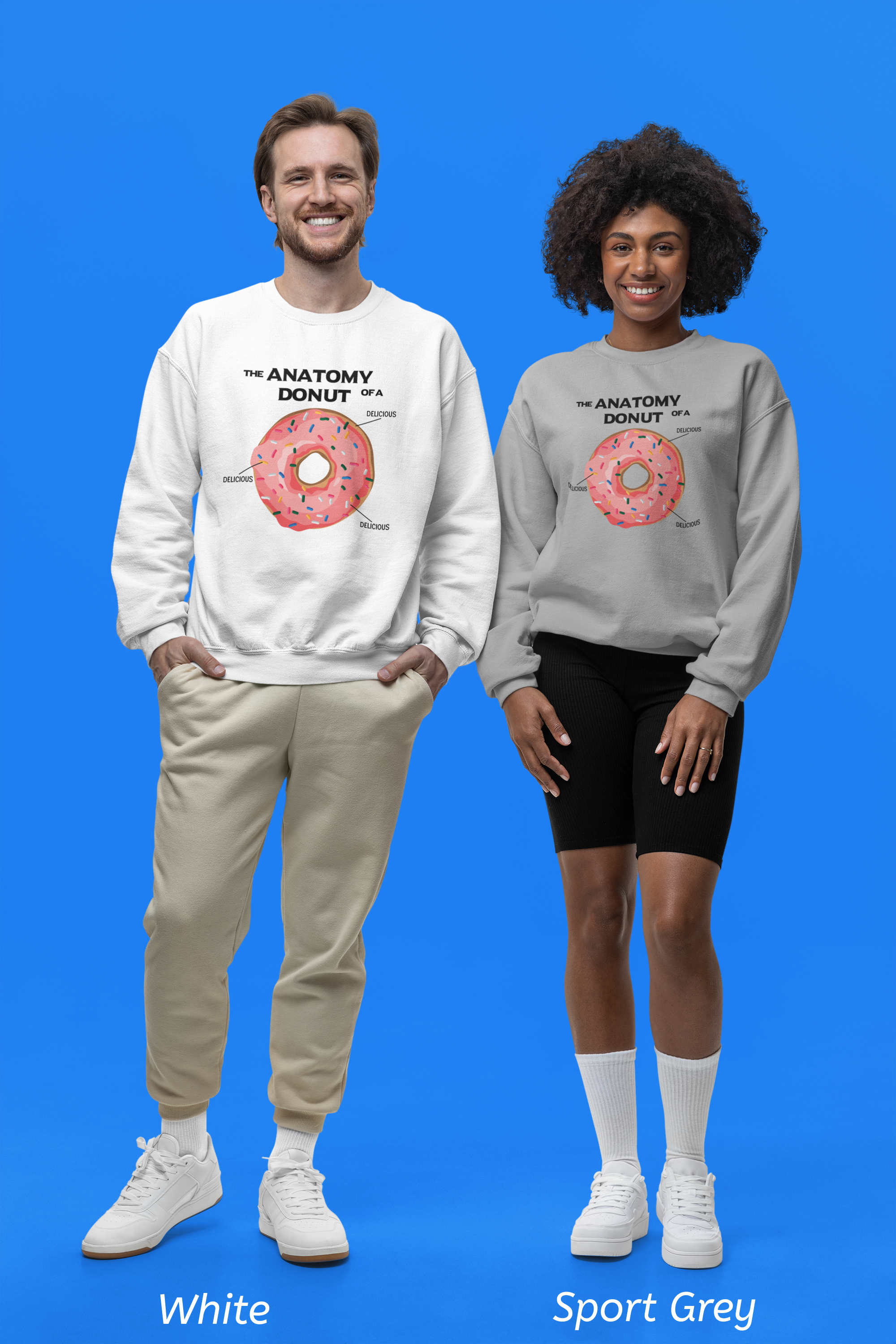 Anatomy of a Donut Crewneck Sweatshirt – Funny Foodie Comfort Sweatshirt