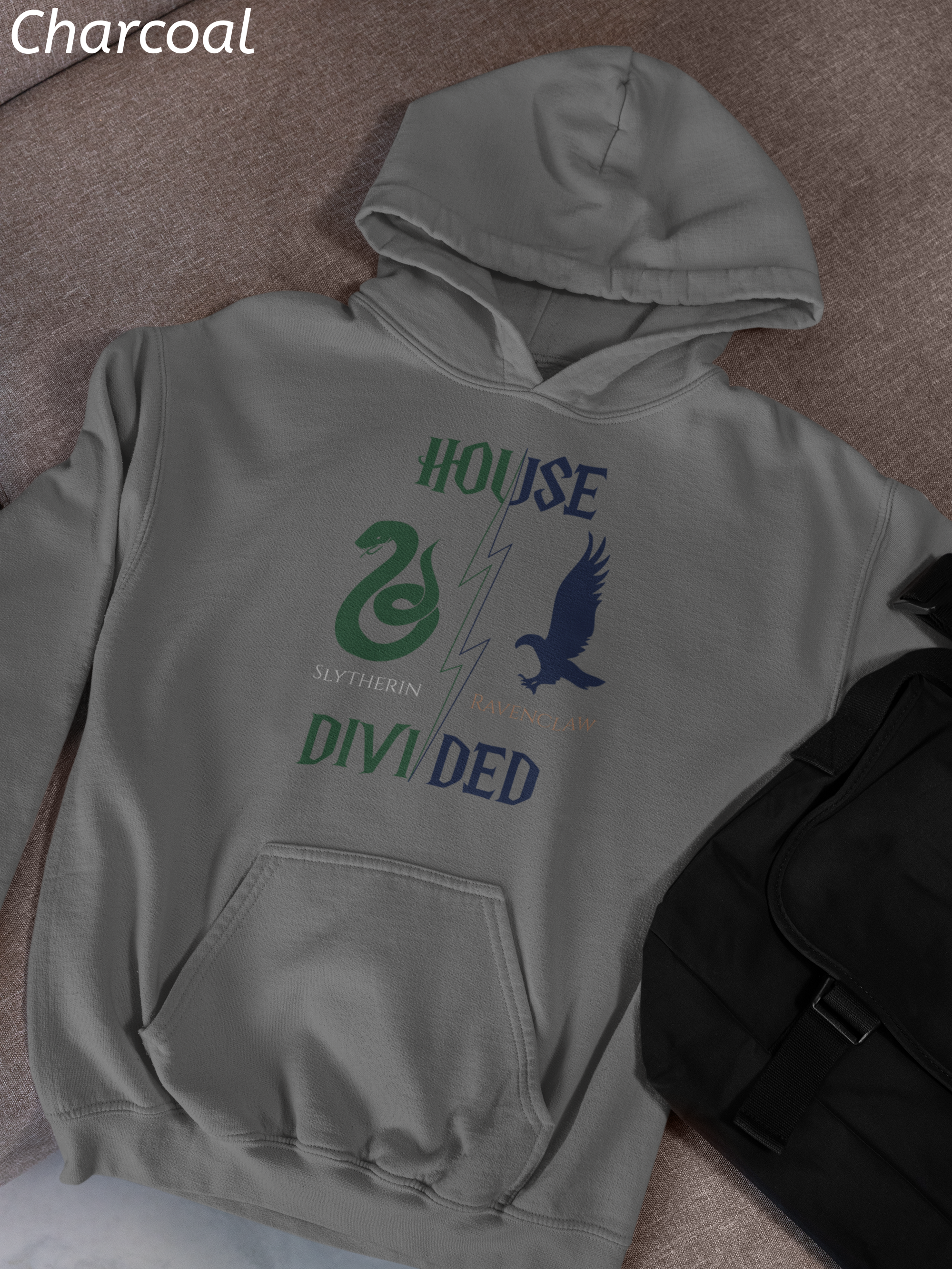 House Divided Hoodie – Ravenclaw x Slytherin | Magical Rivalry Sweatshirt