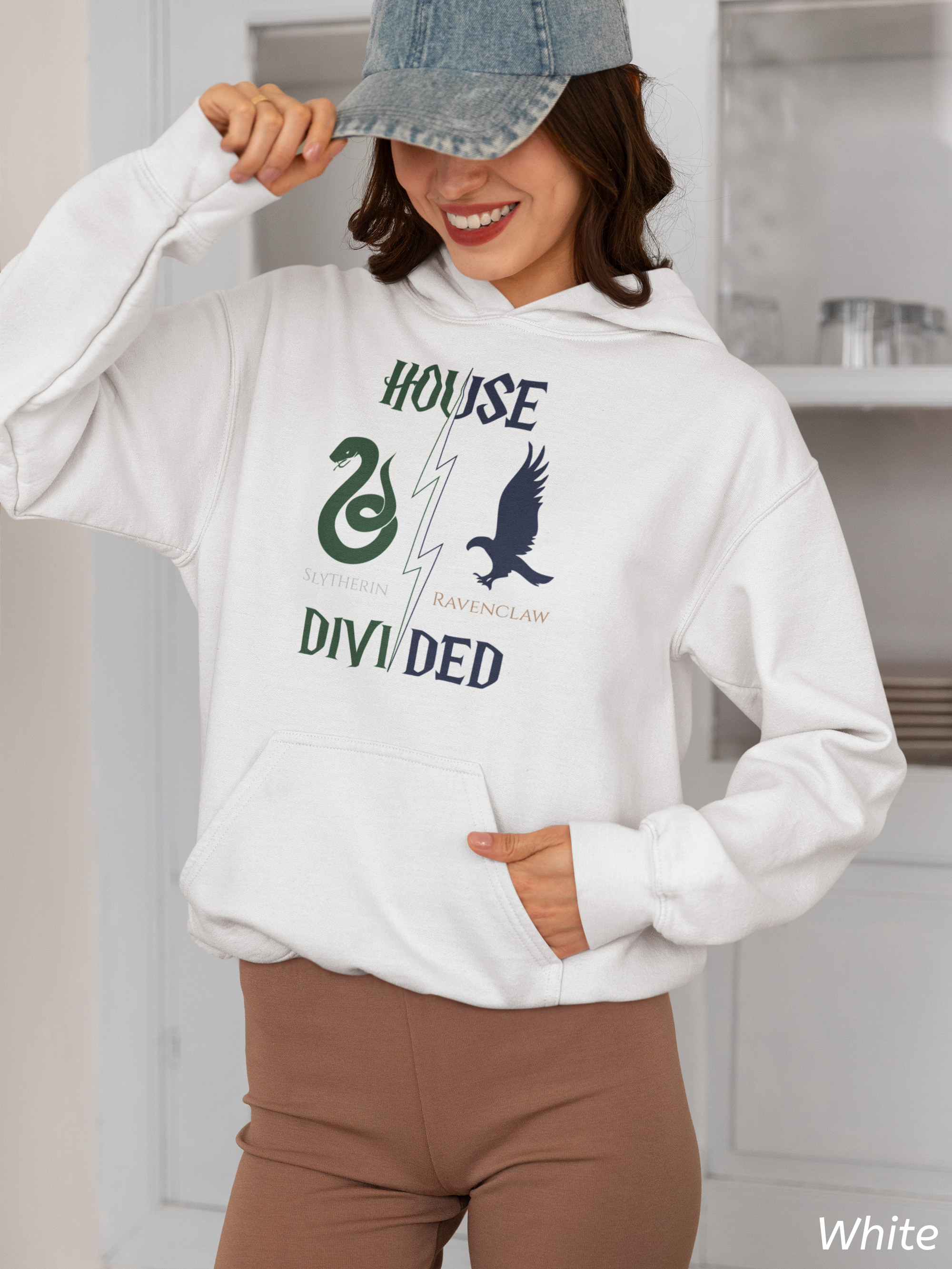 House Divided Hoodie – Ravenclaw x Slytherin | Magical Rivalry Sweatshirt