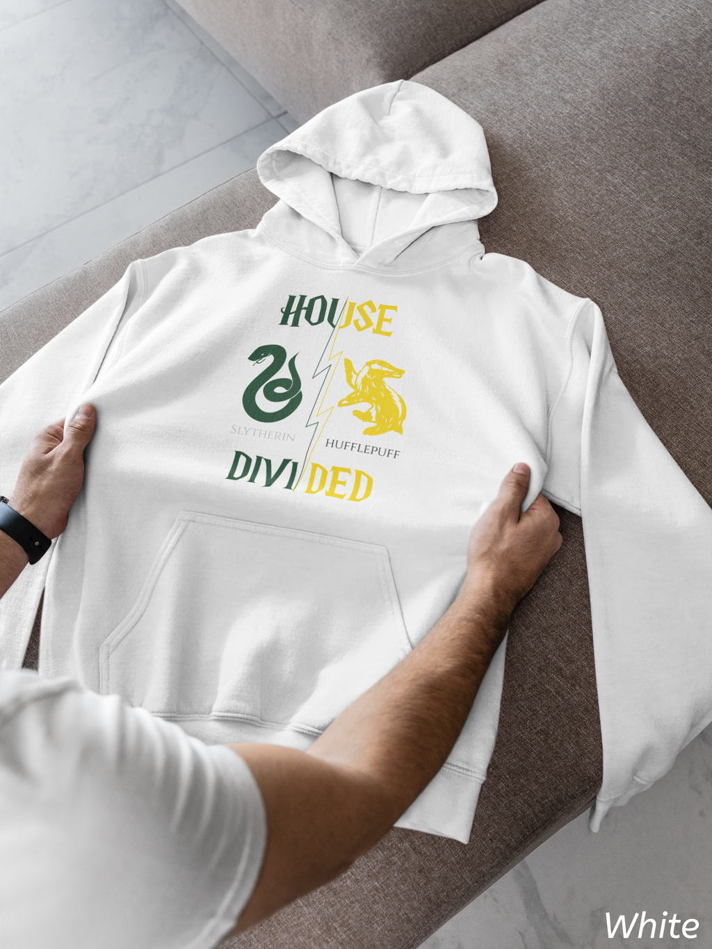 House Divided Hoodie – Slytherin x Hufflepuff | Magical Rivalry Sweatshirt