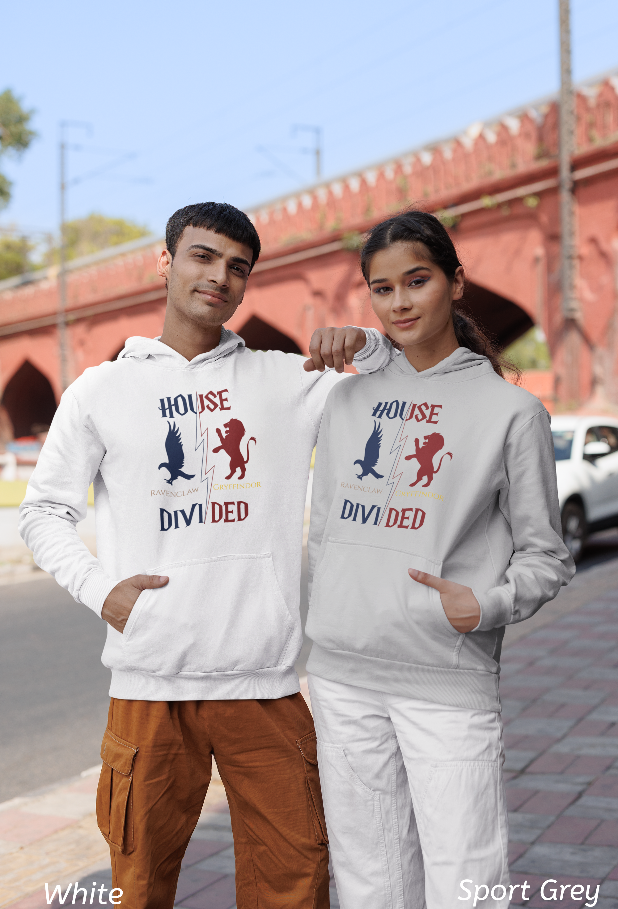 House Divided Hoodie – Ravenclaw x Gryffindor | Magical Rivalry Sweatshirt