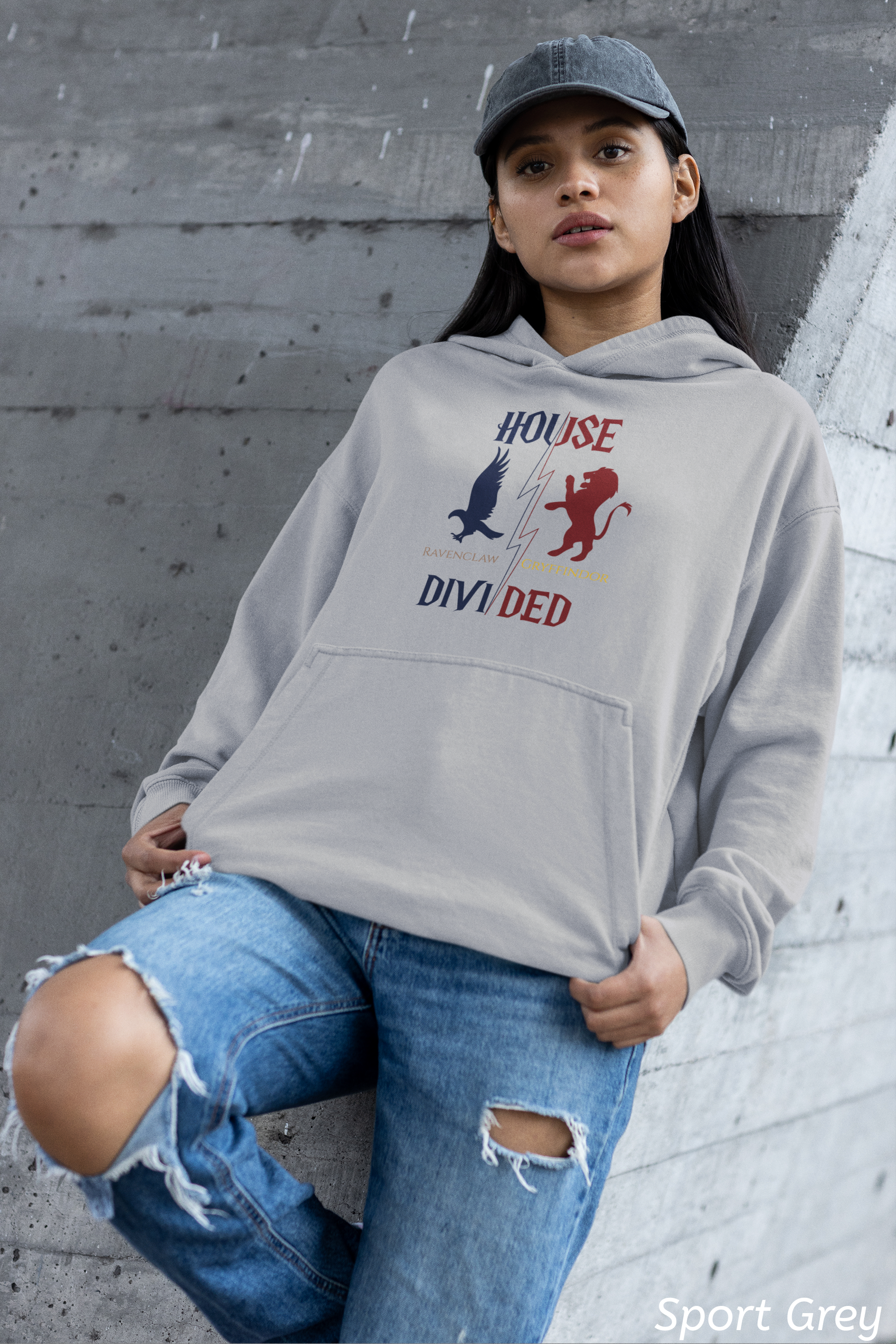 House Divided Hoodie – Ravenclaw x Gryffindor | Magical Rivalry Sweatshirt