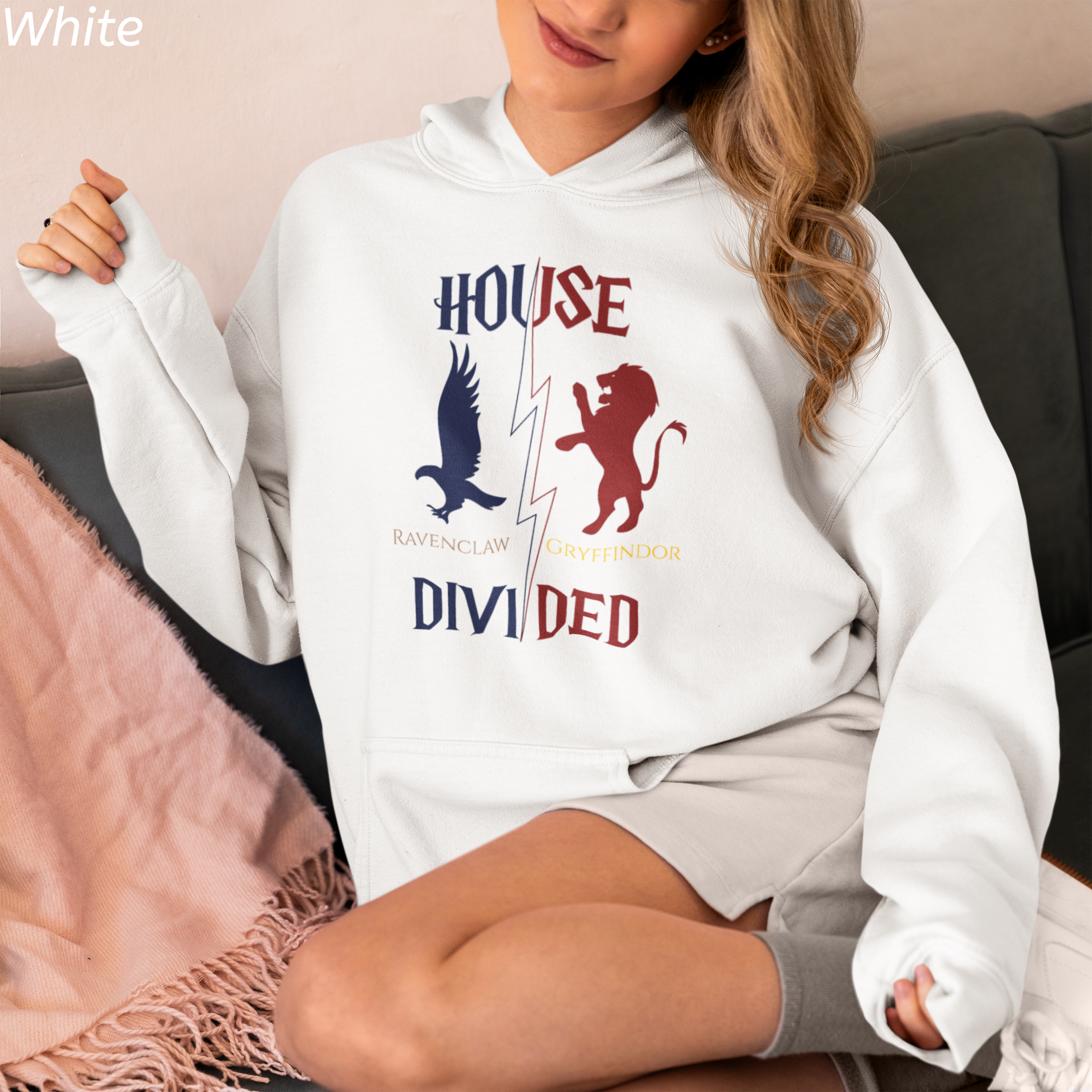 House Divided Hoodie – Ravenclaw x Gryffindor | Magical Rivalry Sweatshirt