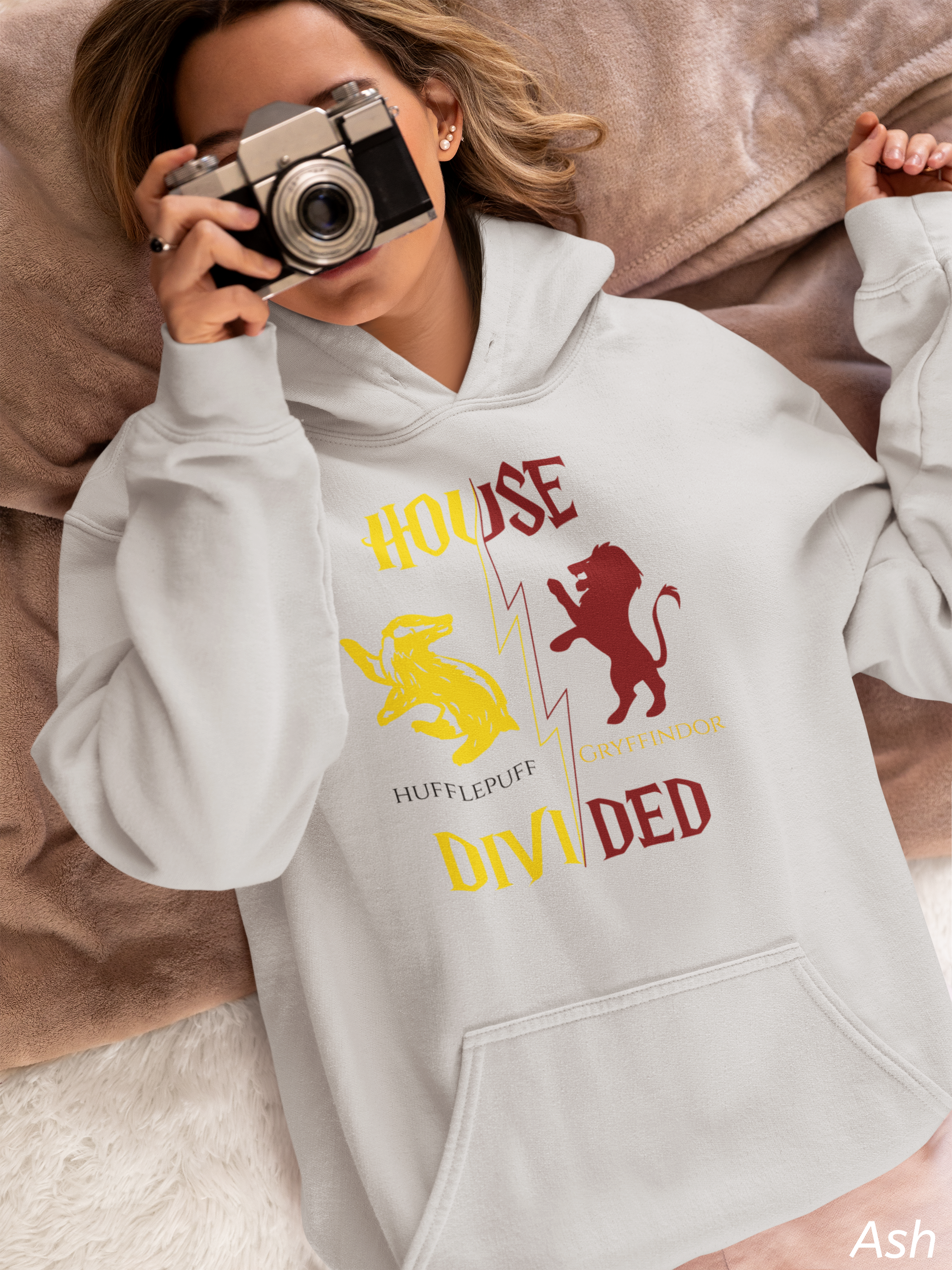 House Divided Hoodie – Hufflepuff x Gryffindor | Magical Rivalry Sweatshirt