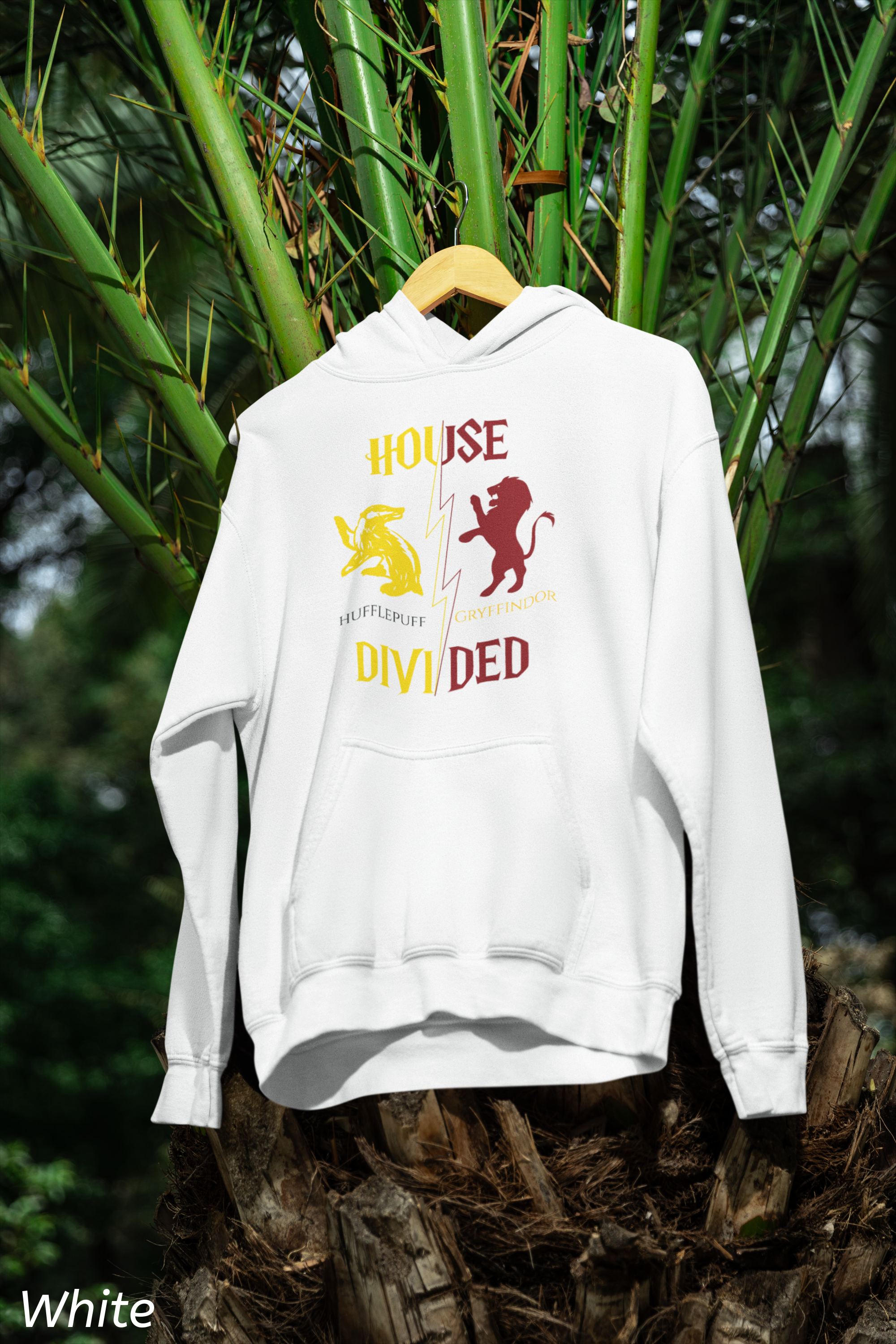 House Divided Hoodie – Hufflepuff x Gryffindor | Magical Rivalry Sweatshirt