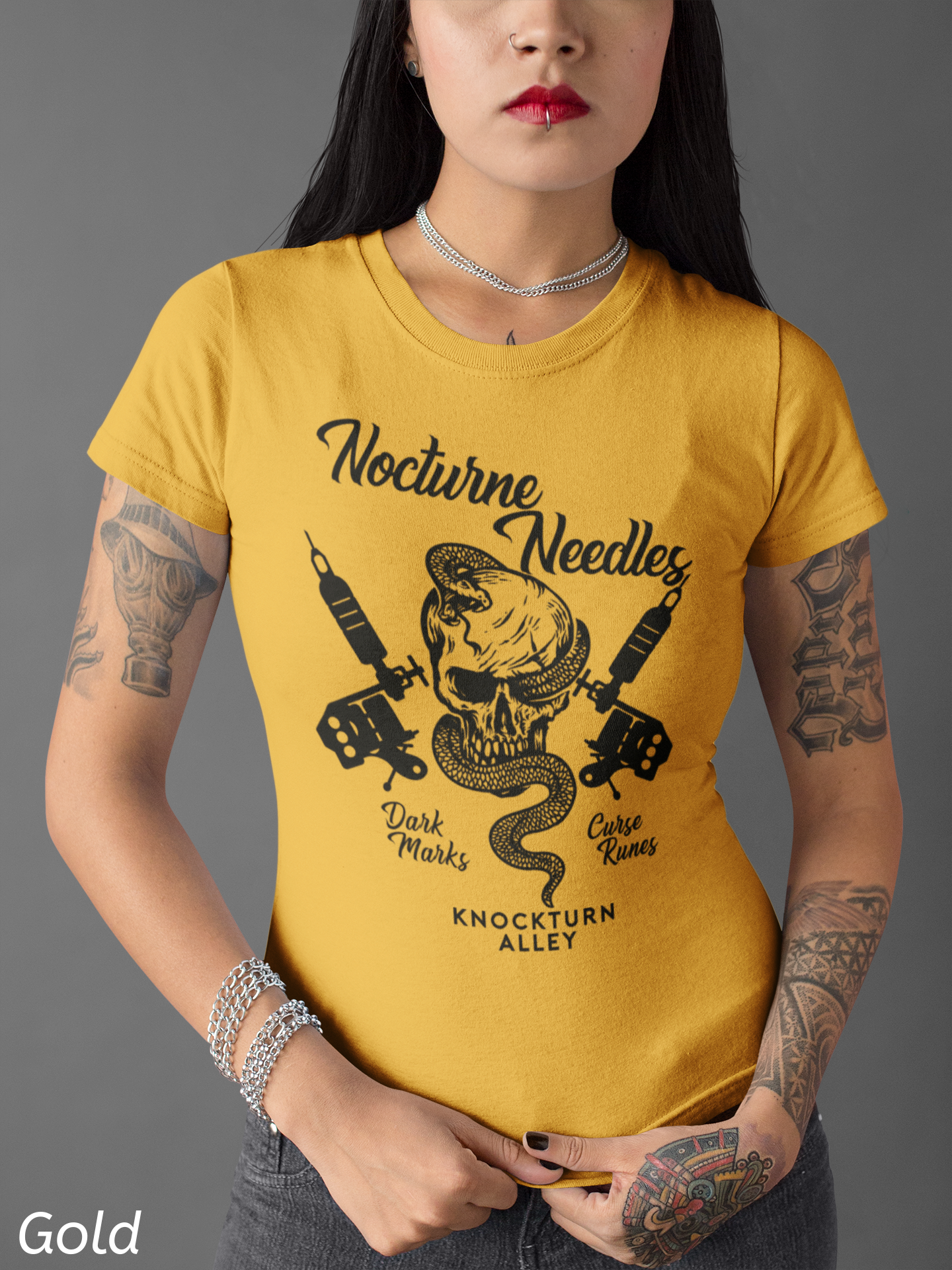 Nocturne Needles Shirt | Knockturn Alley Tattoo Parlor Tee