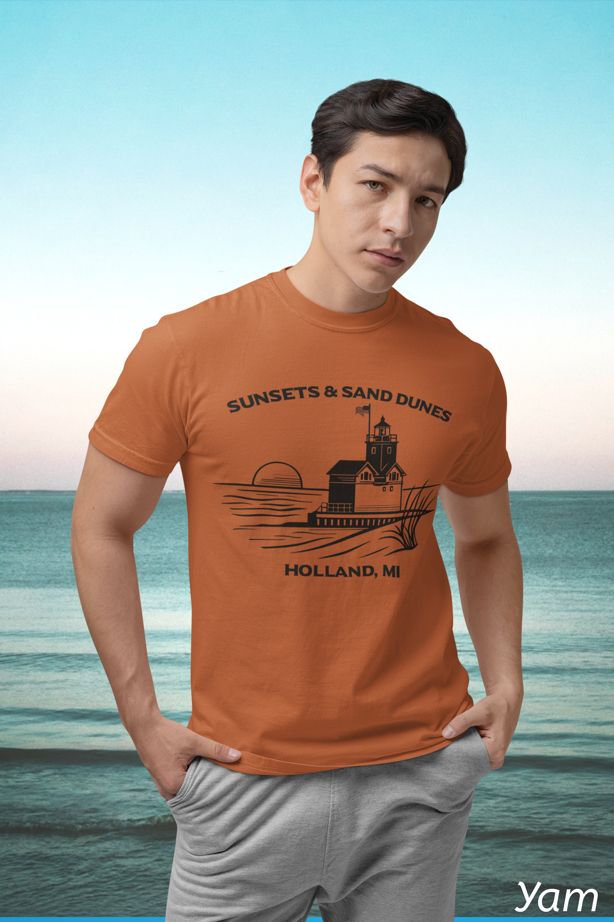 Sunsets & Sand Dunes Shirt | Holland Michigan Big Red Lighthouse Tee