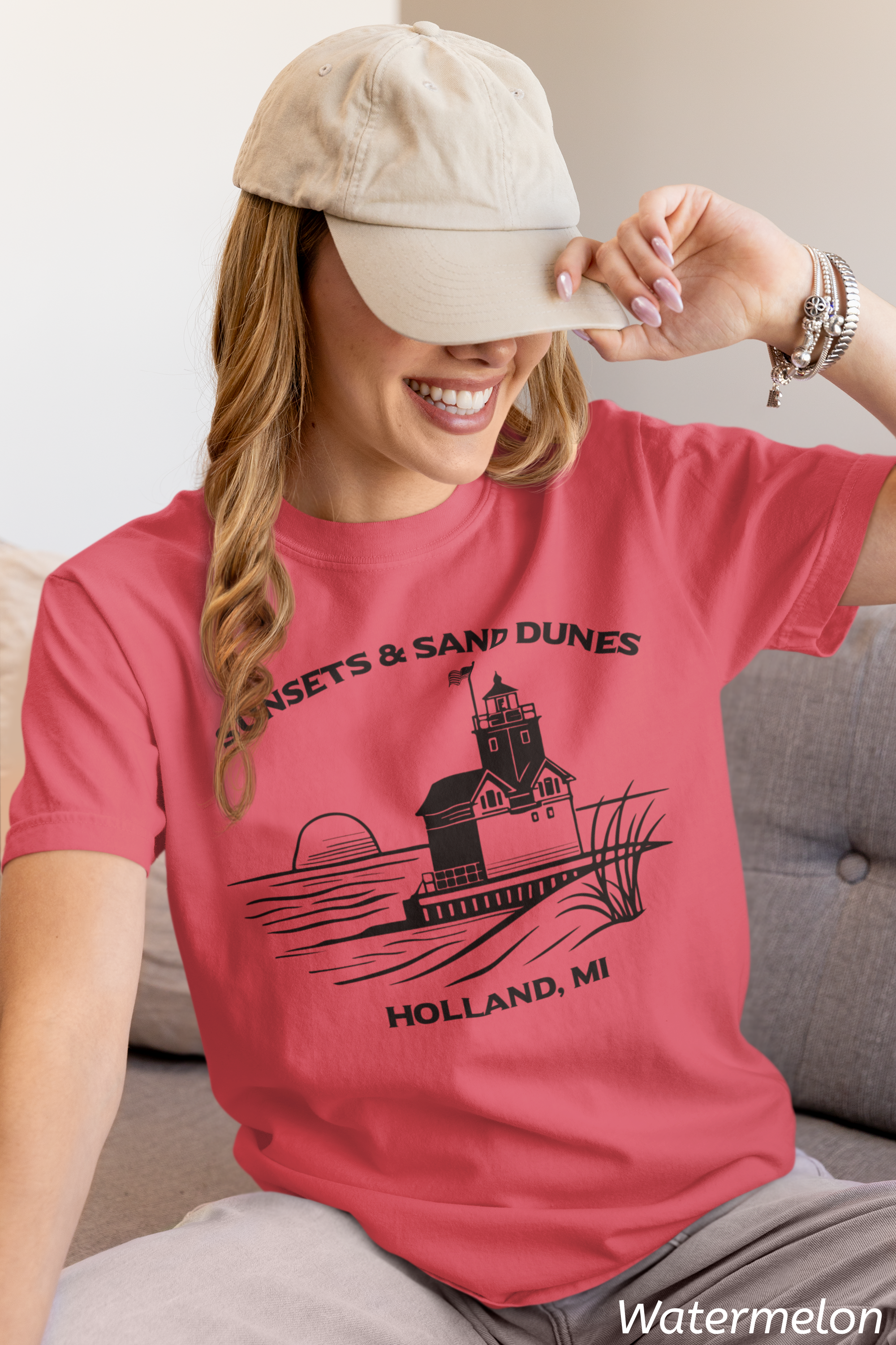 Sunsets & Sand Dunes Shirt | Holland Michigan Big Red Lighthouse Tee