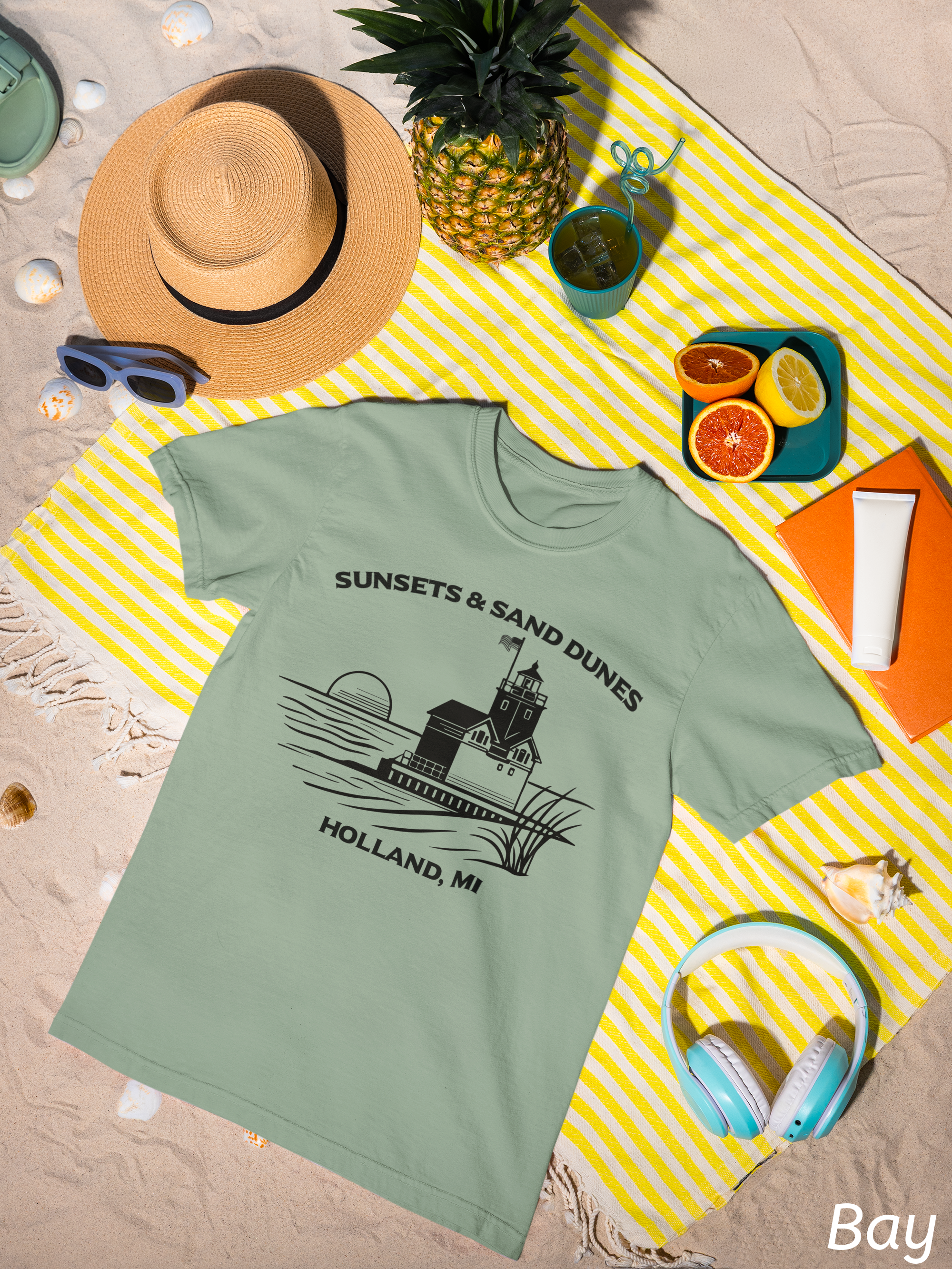 Sunsets & Sand Dunes Shirt | Holland Michigan Big Red Lighthouse Tee