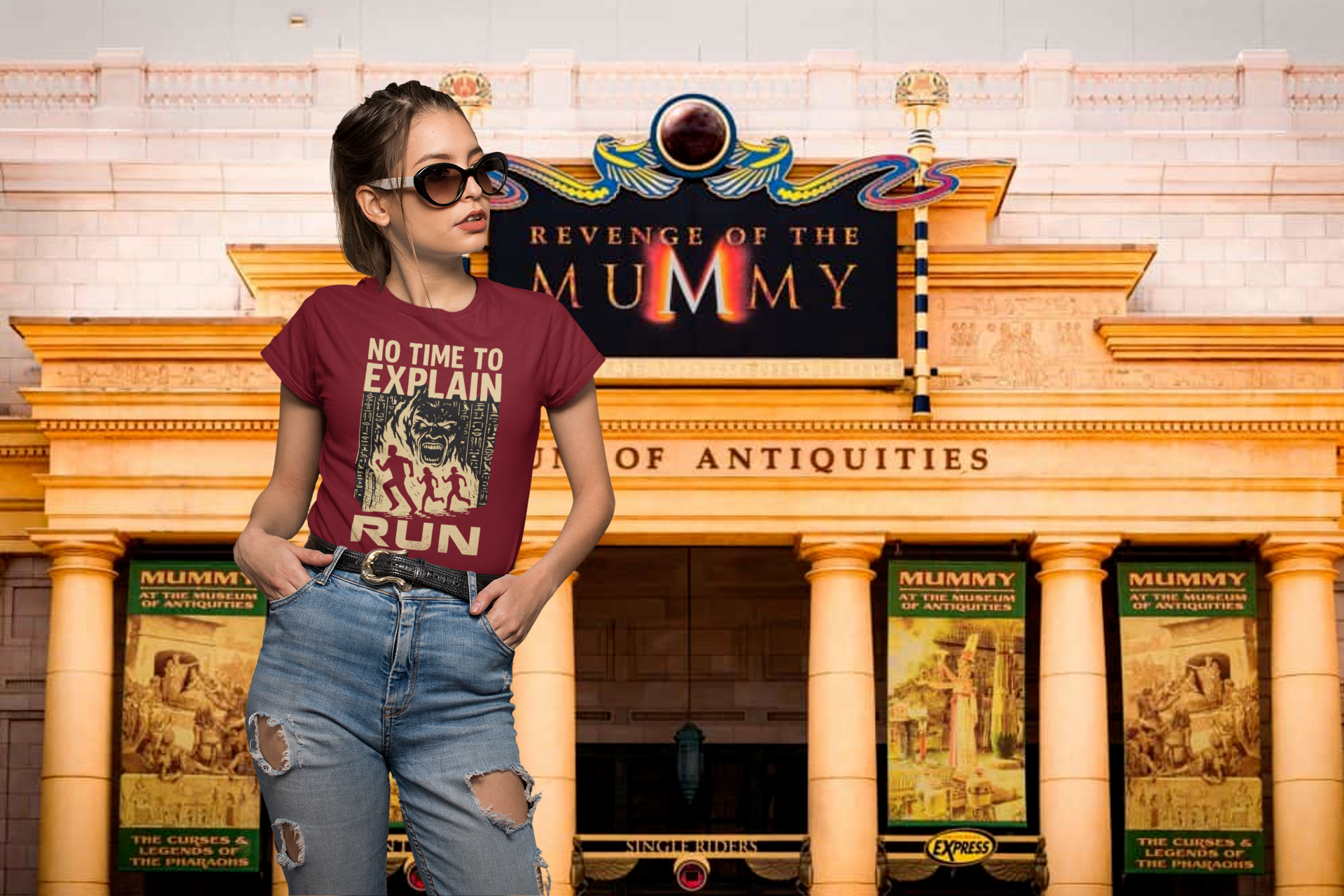 No Time to Explain Run Shirt | The Mummy Ride Tee | Universal Studios Fan Shirt