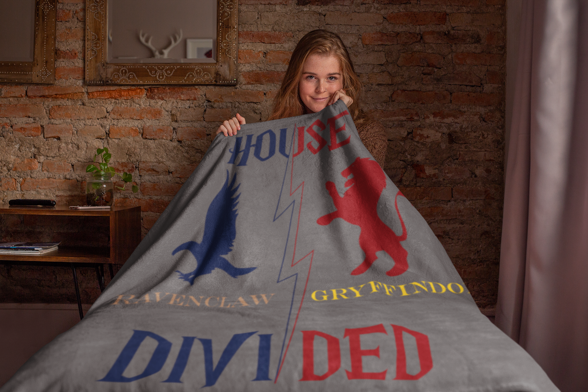 Ravenclaw Gryffindor House Divided Blanket | Brilliance Meets Bravery Throw