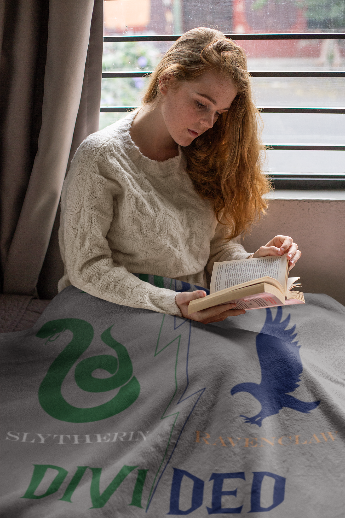 Ravenclaw Slytherin House Divided Blanket | Cunning Meets Creativity Throw