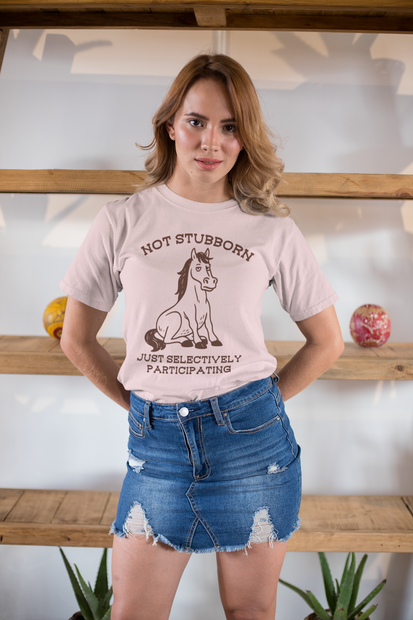 Not Stubborn Just Selectively Participating Shirt | Funny Horse Tee | Meltdown Menagerie Collection