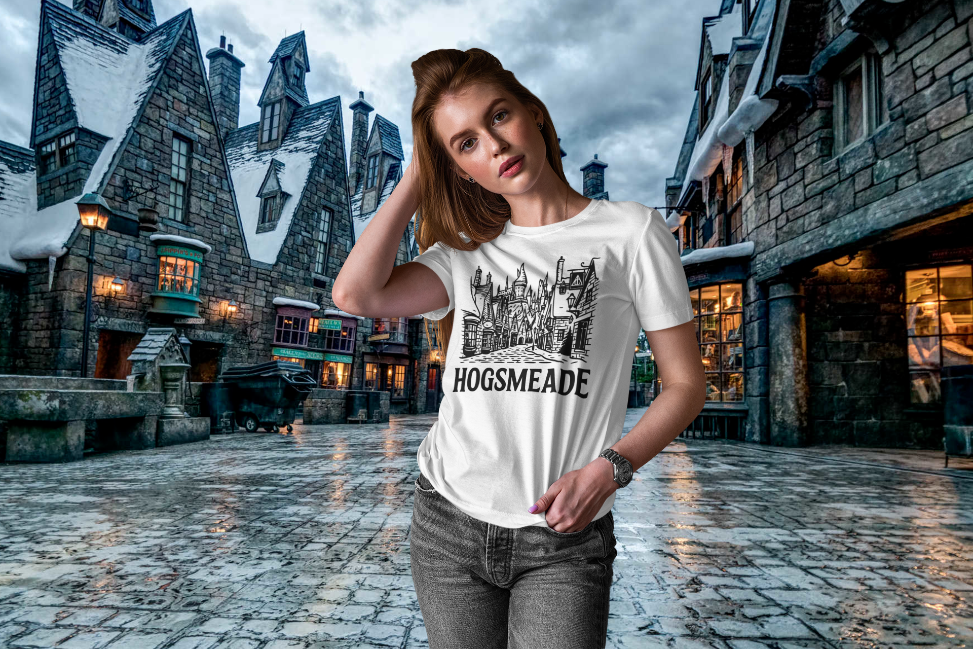 Hogsmeade Shirt | Wizarding Village Travel Poster Tee