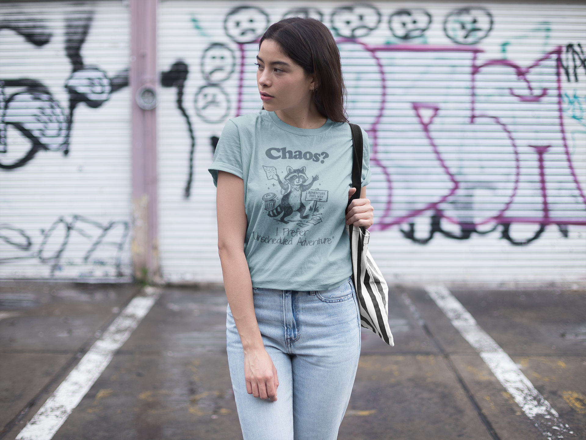 Chaos? I Prefer Unscheduled Adventure Shirt | Funny Raccoon Tee | Meltdown Menagerie Series