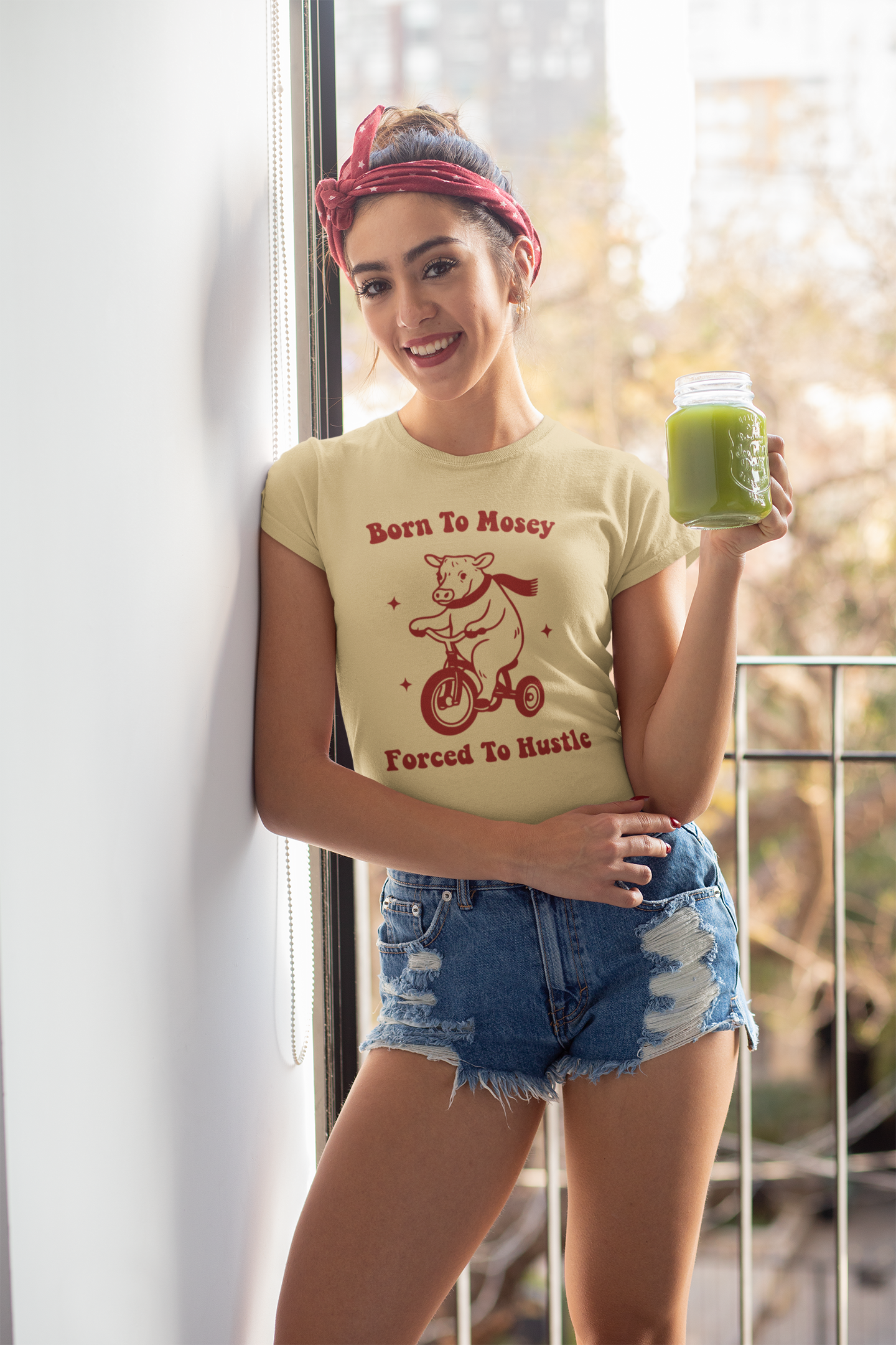 Born to Mosey Forced to Hustle Shirt | Funny Cow Tee | Meltdown Menagerie CollectionShirt